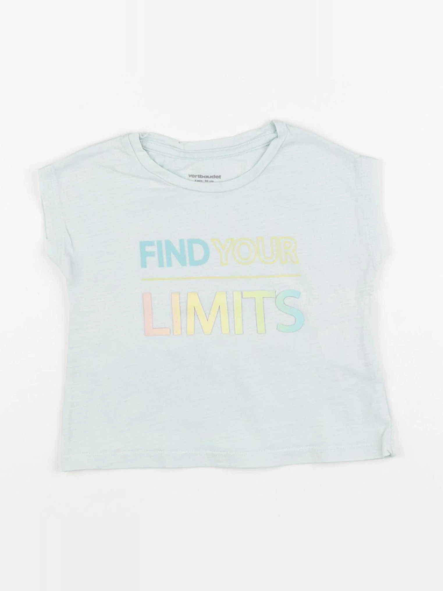 Vertbaudet - tee-shirt bleu - 2 ans
