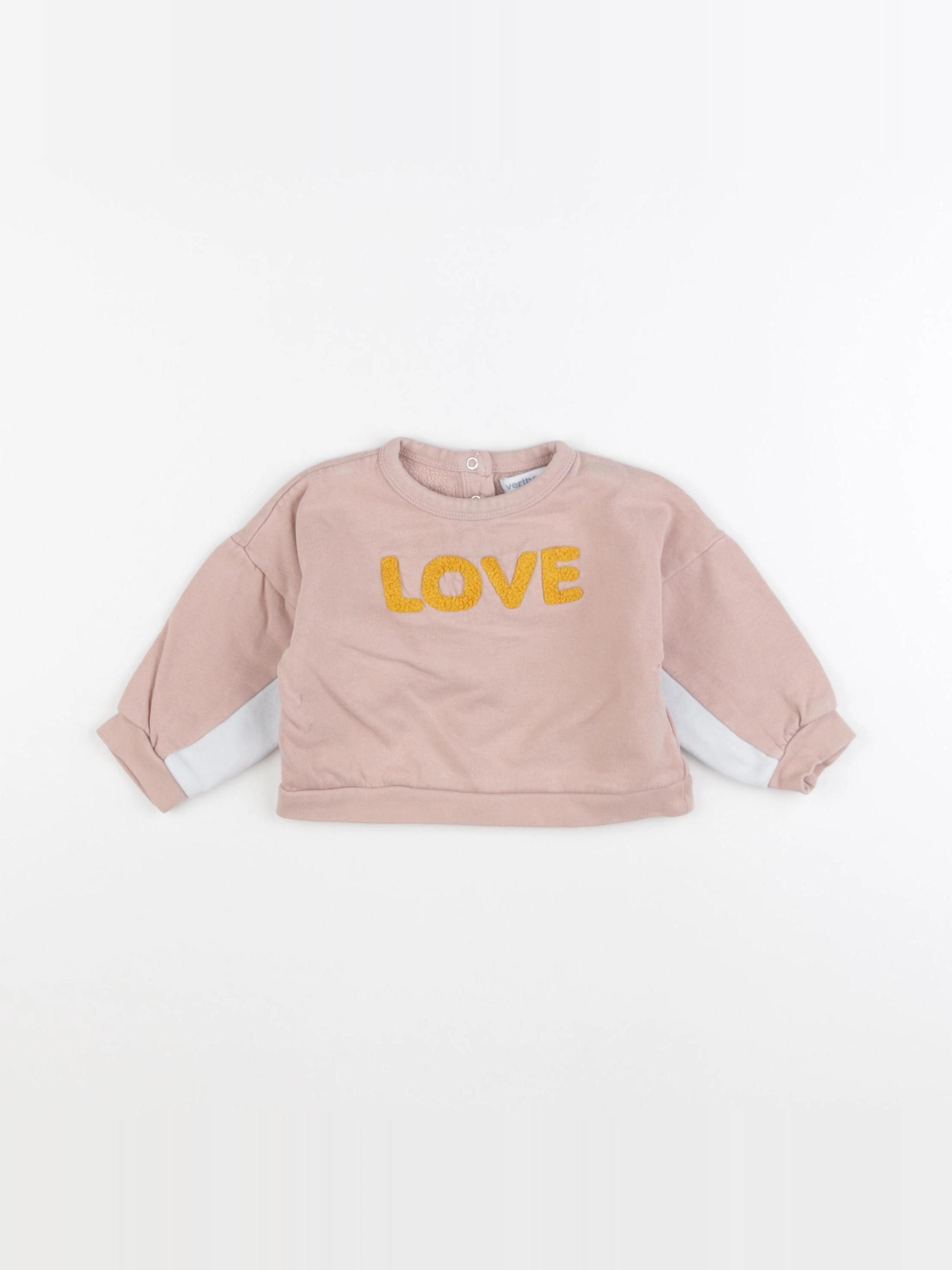 Vertbaudet - sweat rose - 9 mois
