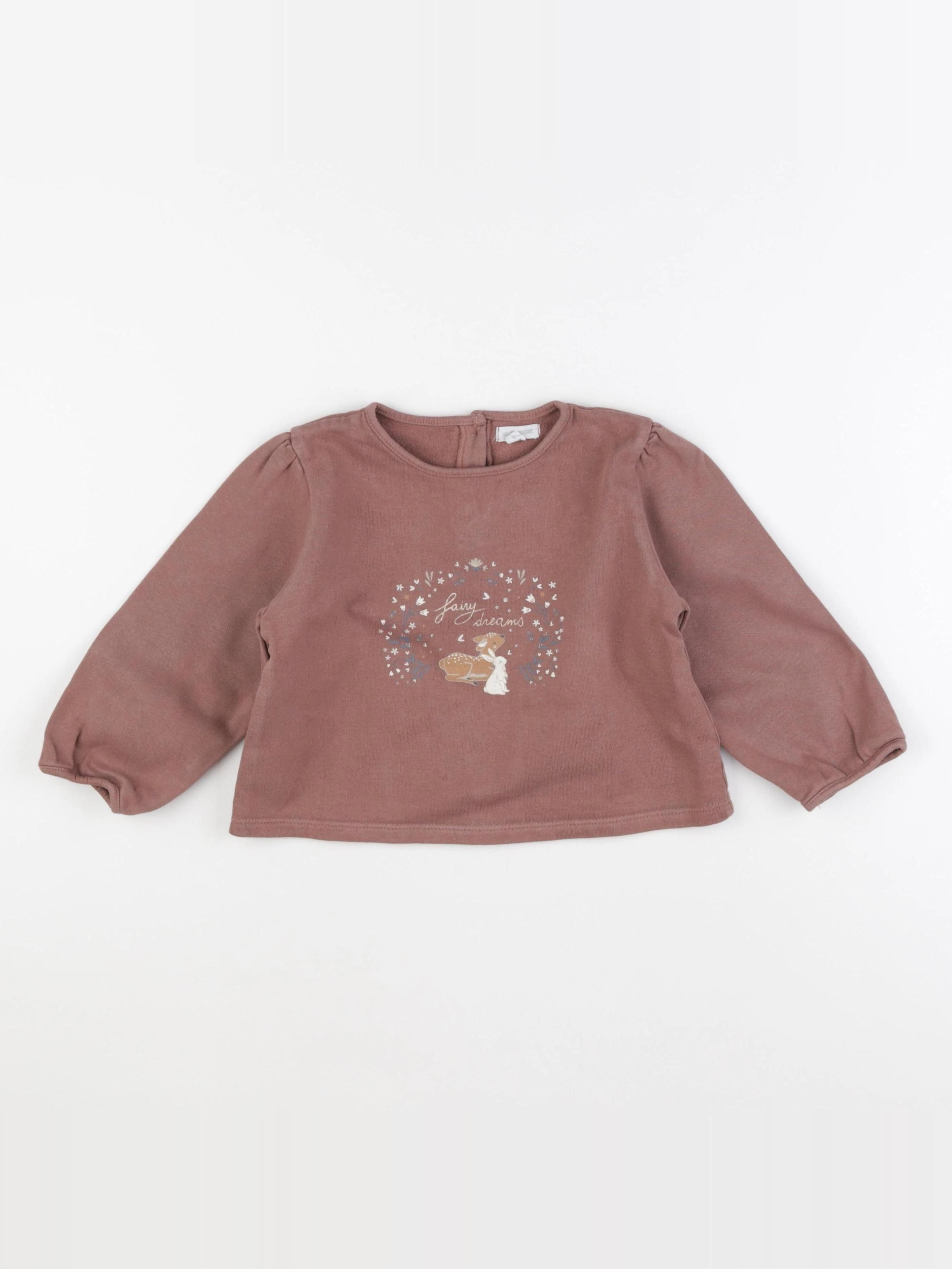 Vertbaudet - sweat marron - 24 mois