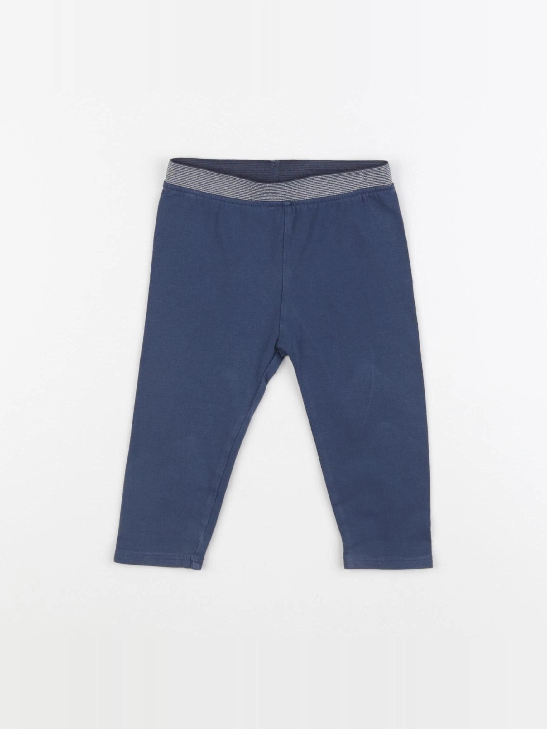 Vertbaudet - legging bleu, argent - 12 mois