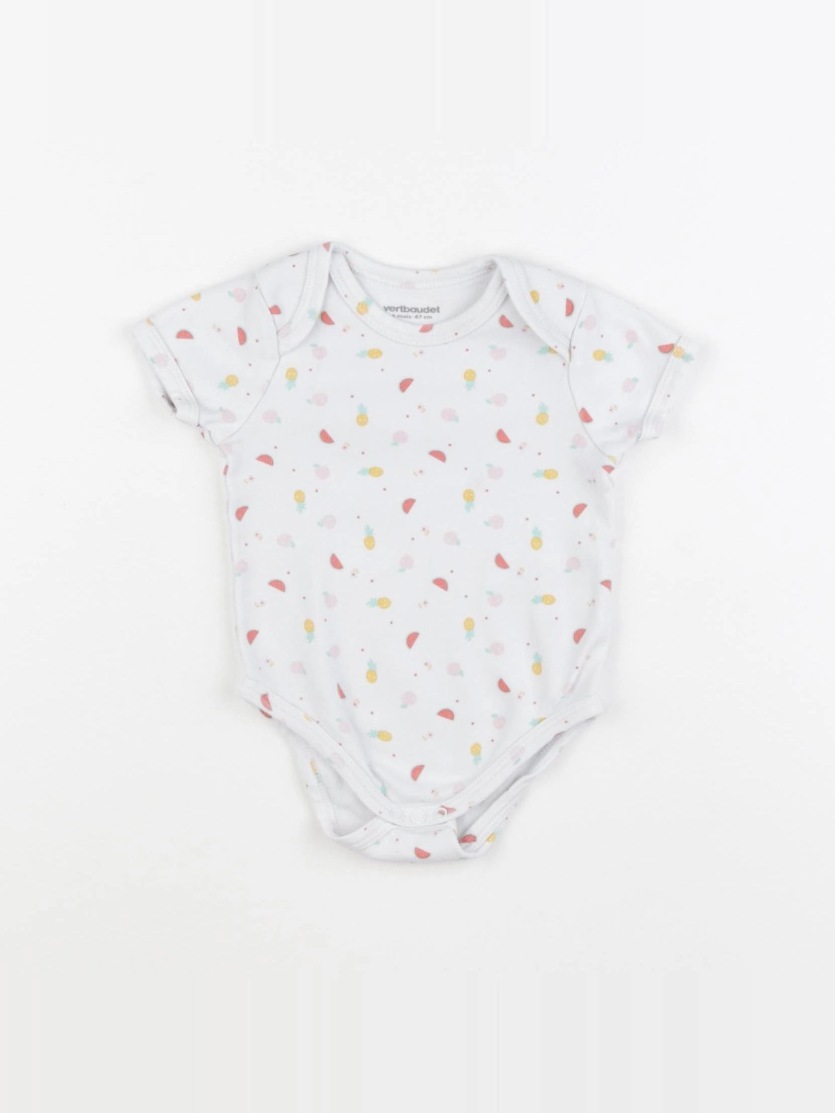 Vertbaudet - body multicolore, blanc - 6 mois