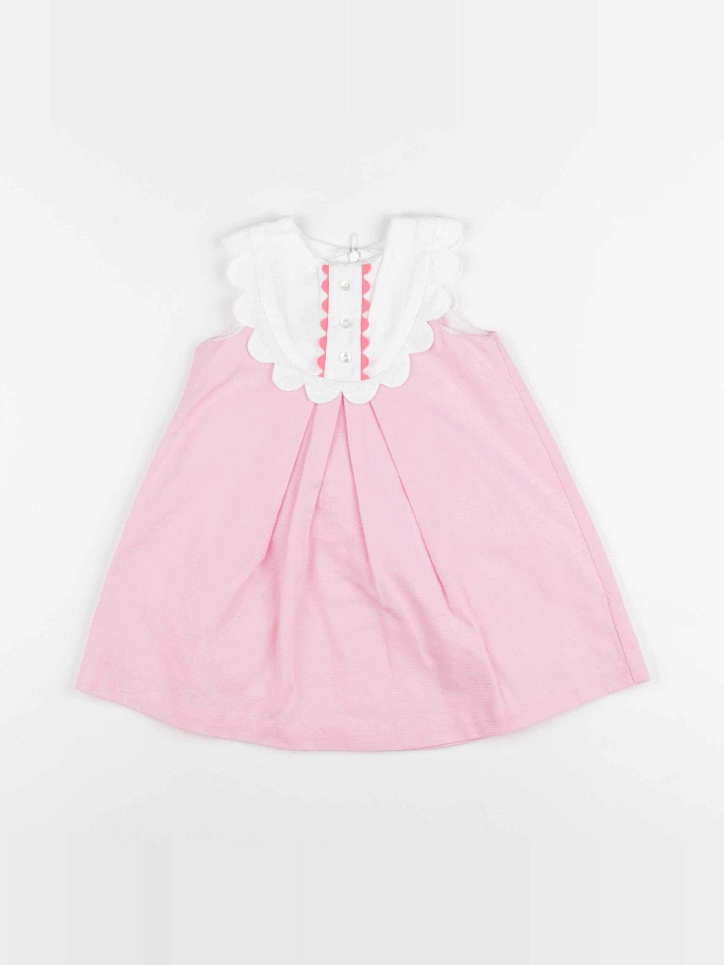 Jacadi - robe blanc, rose - 24 mois
