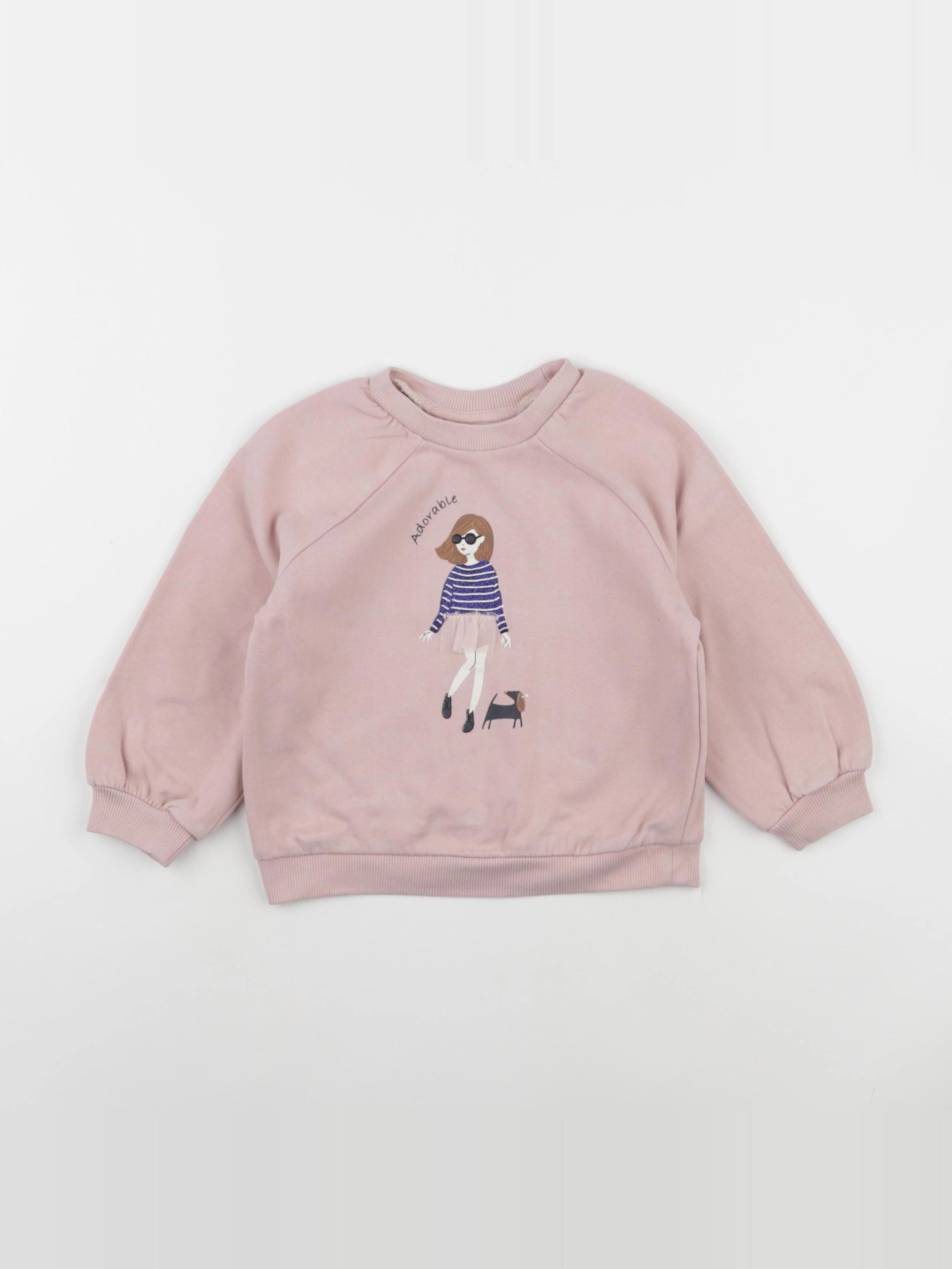 Vertbaudet - sweat rose - 4 ans