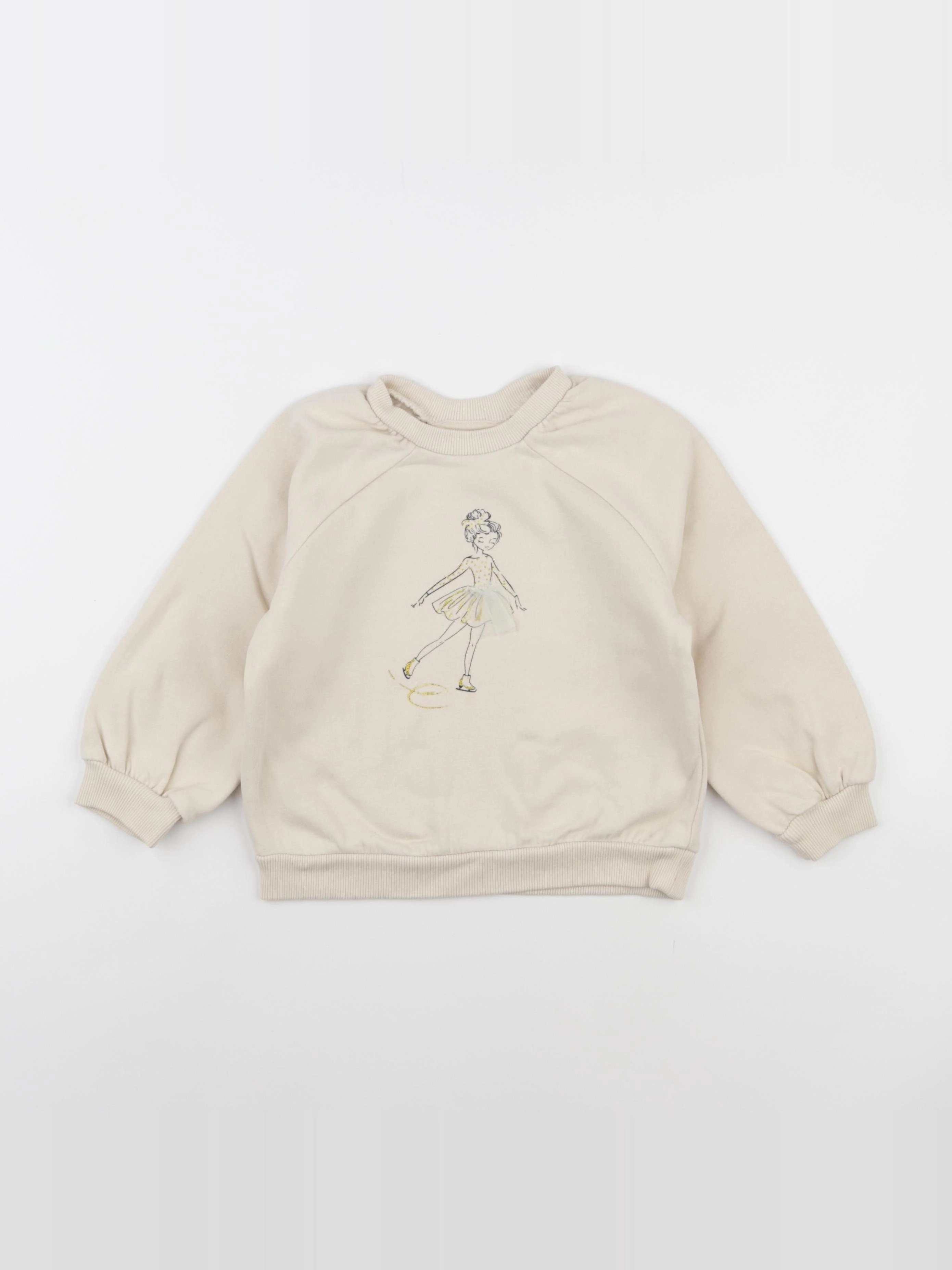 Vertbaudet - sweat beige - 4 ans