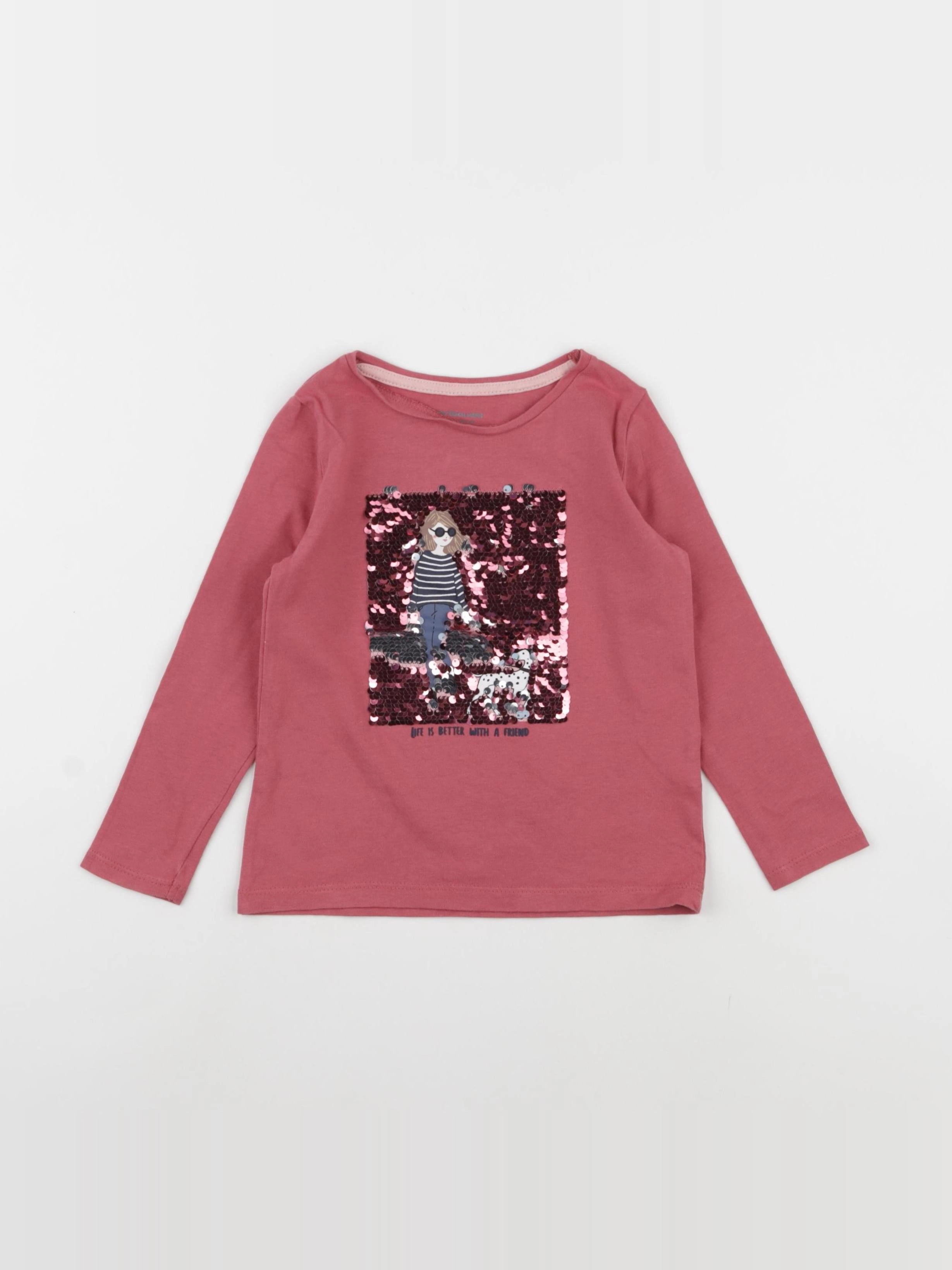 Vertbaudet - tee-shirt rose - 3 ans