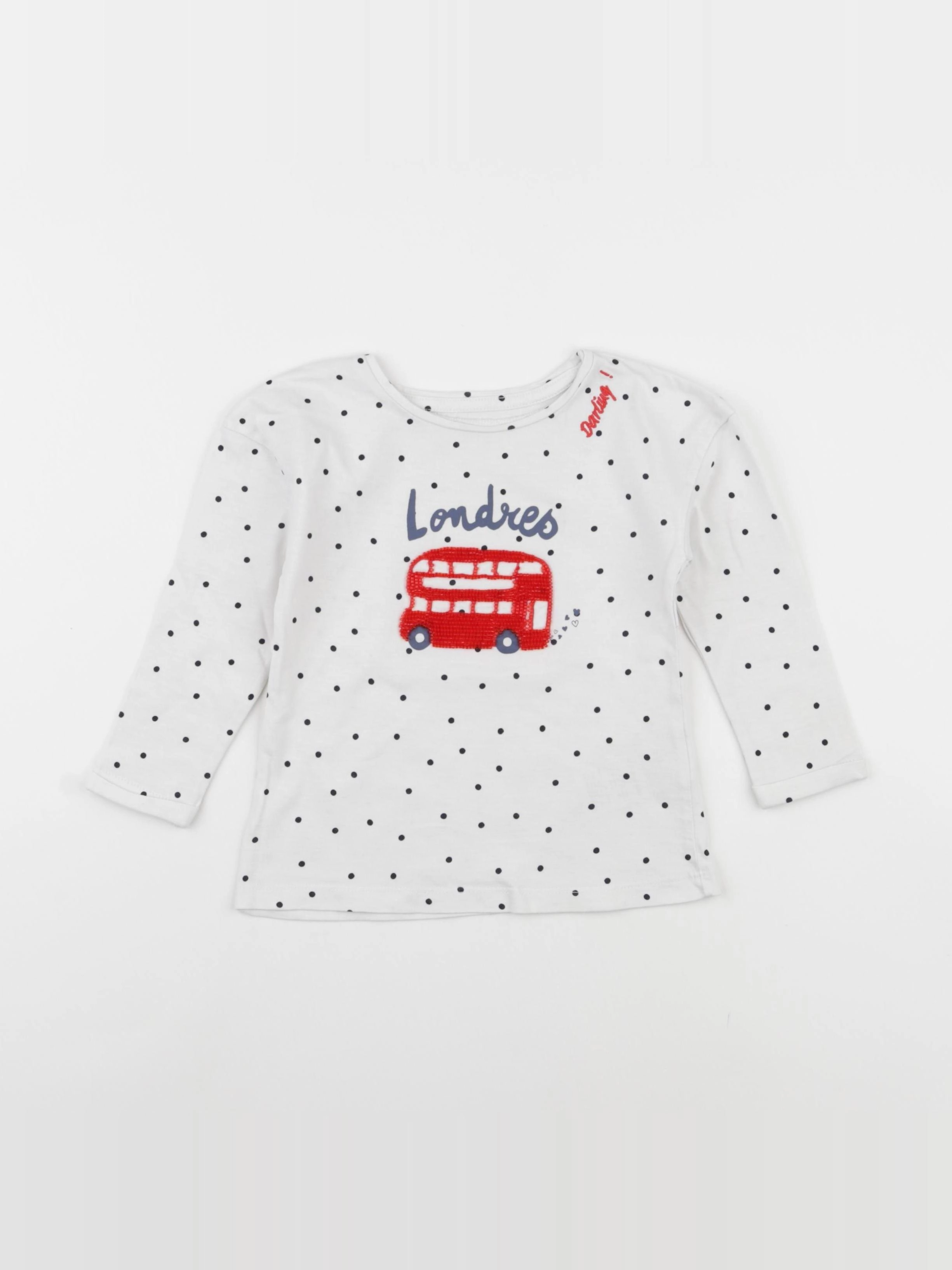 Vertbaudet - tee-shirt blanc, bleu - 3 ans