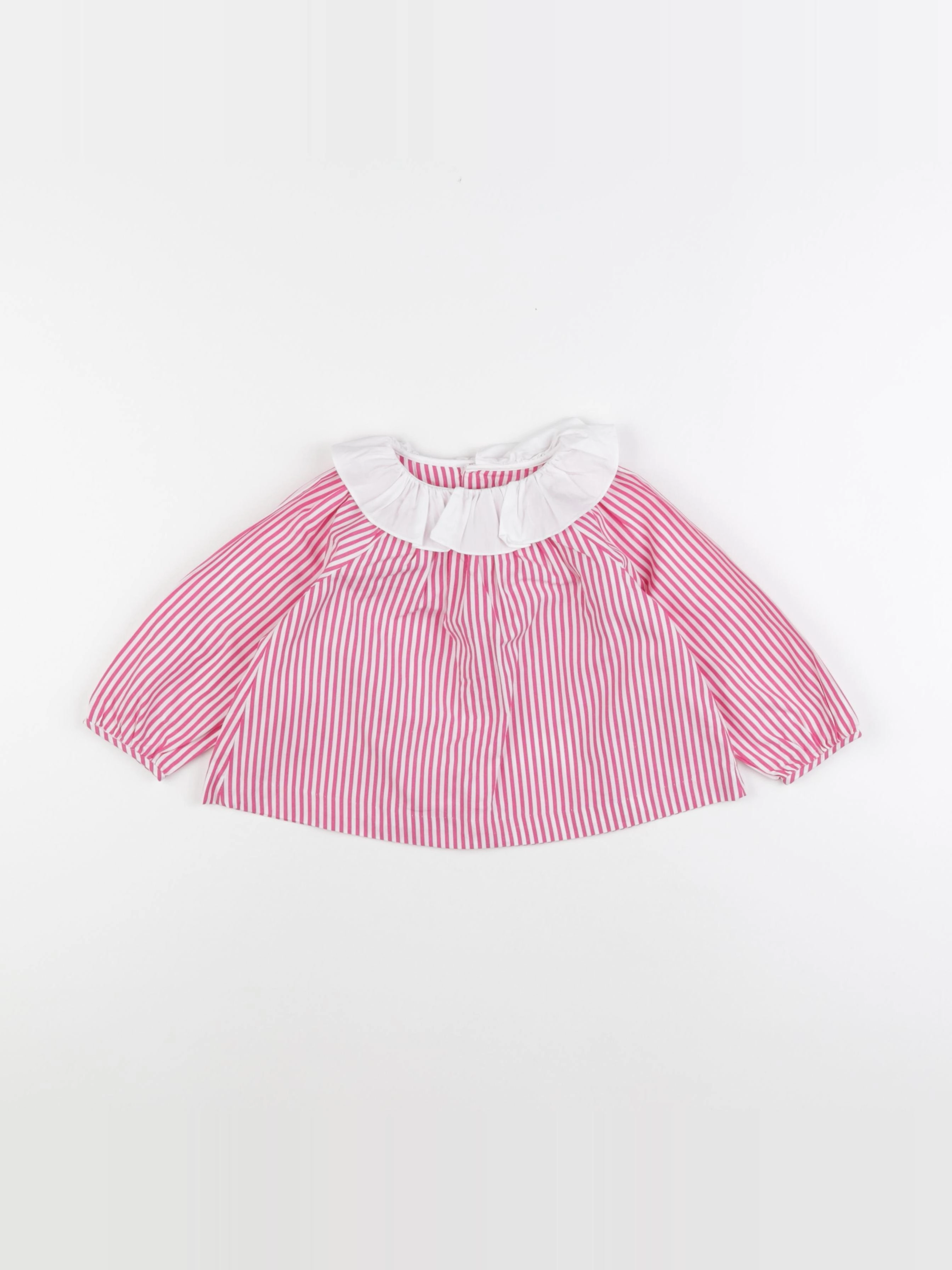 Jacadi - blouse blanc, rose - 18 mois