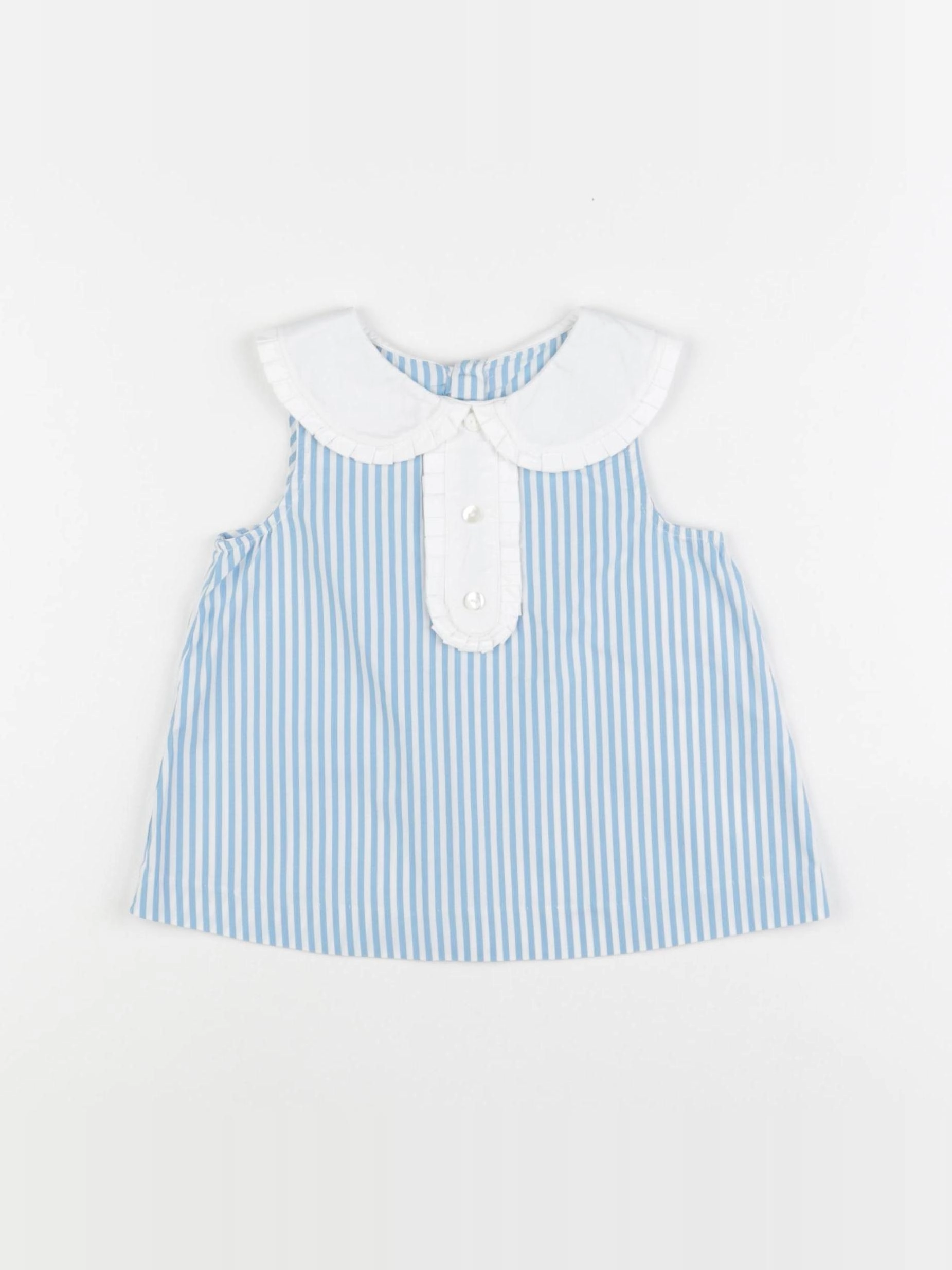 Jacadi - blouse blanc, bleu - 24 mois