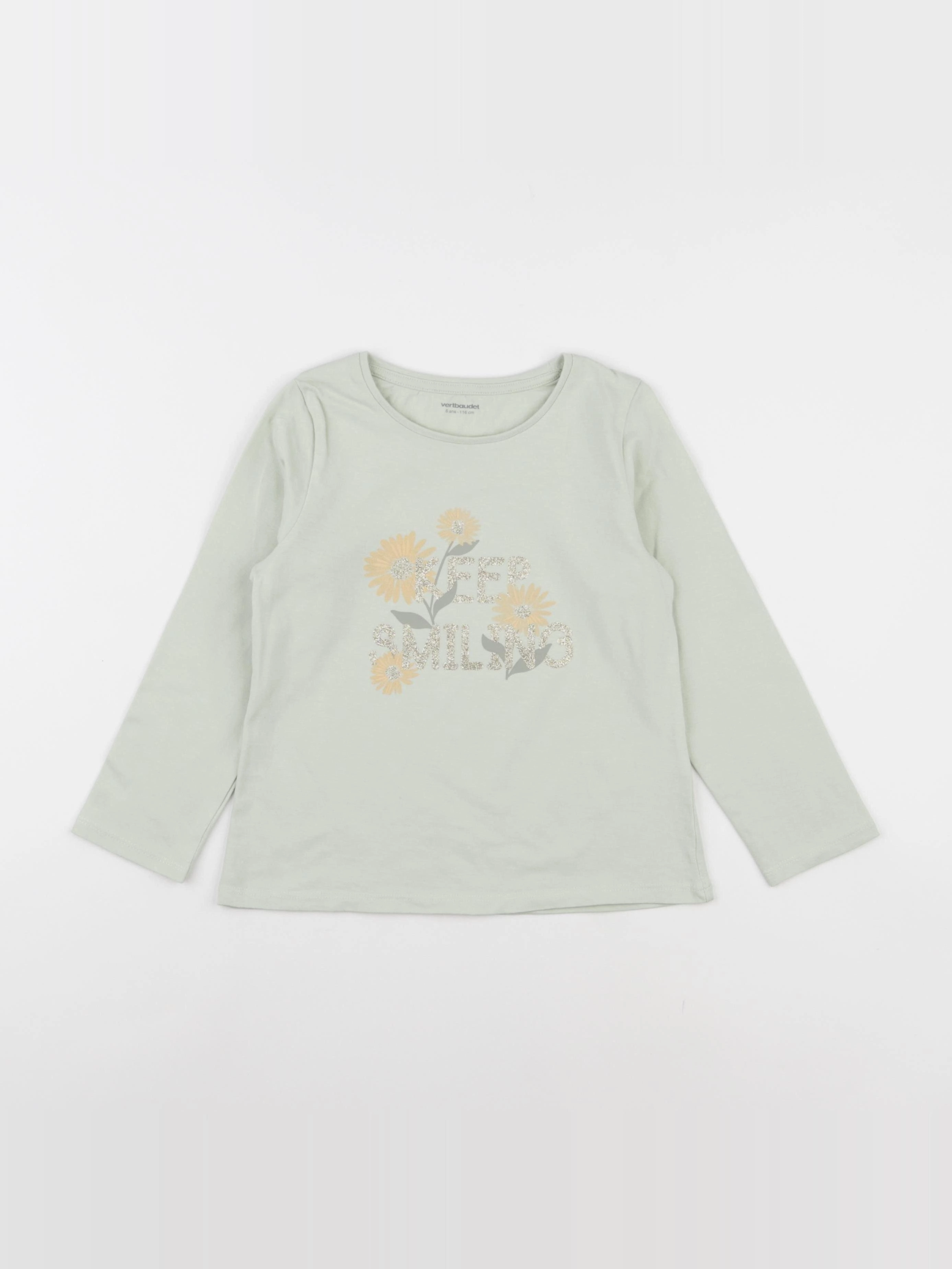 Vertbaudet - tee-shirt vert - 6 ans