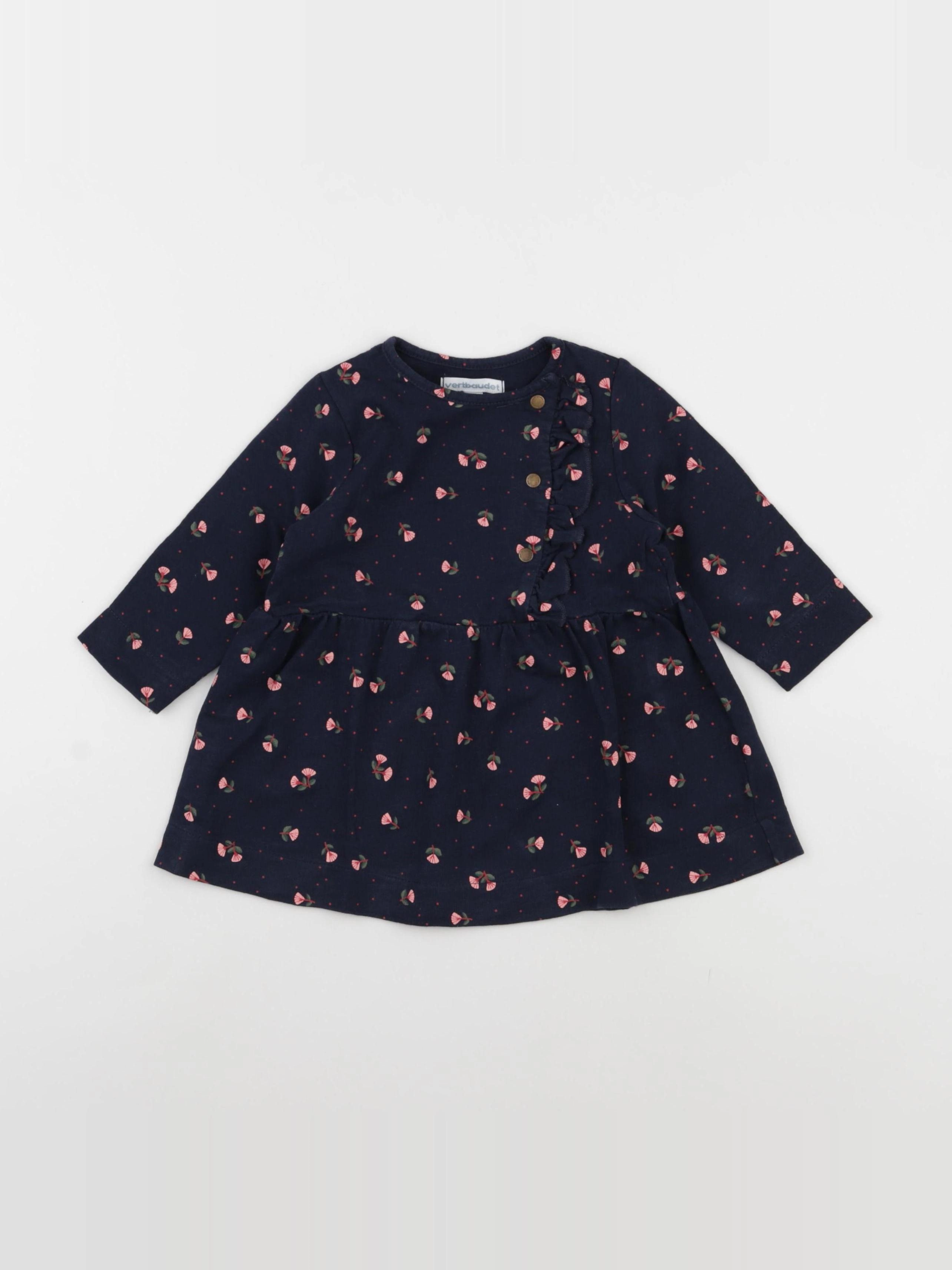 Vertbaudet - robe bleu - 12 mois