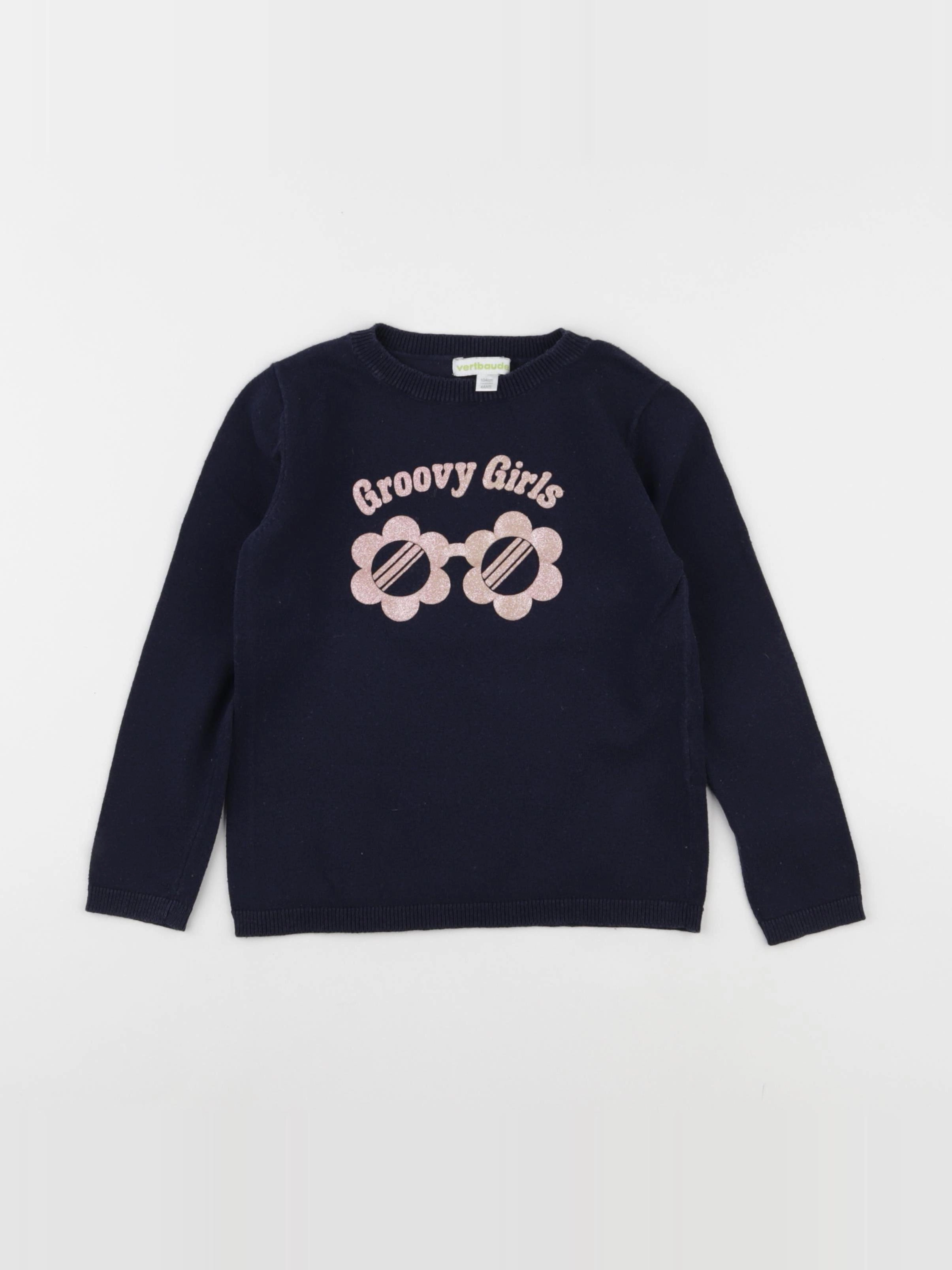 Vertbaudet - pull bleu, rose - 4 ans