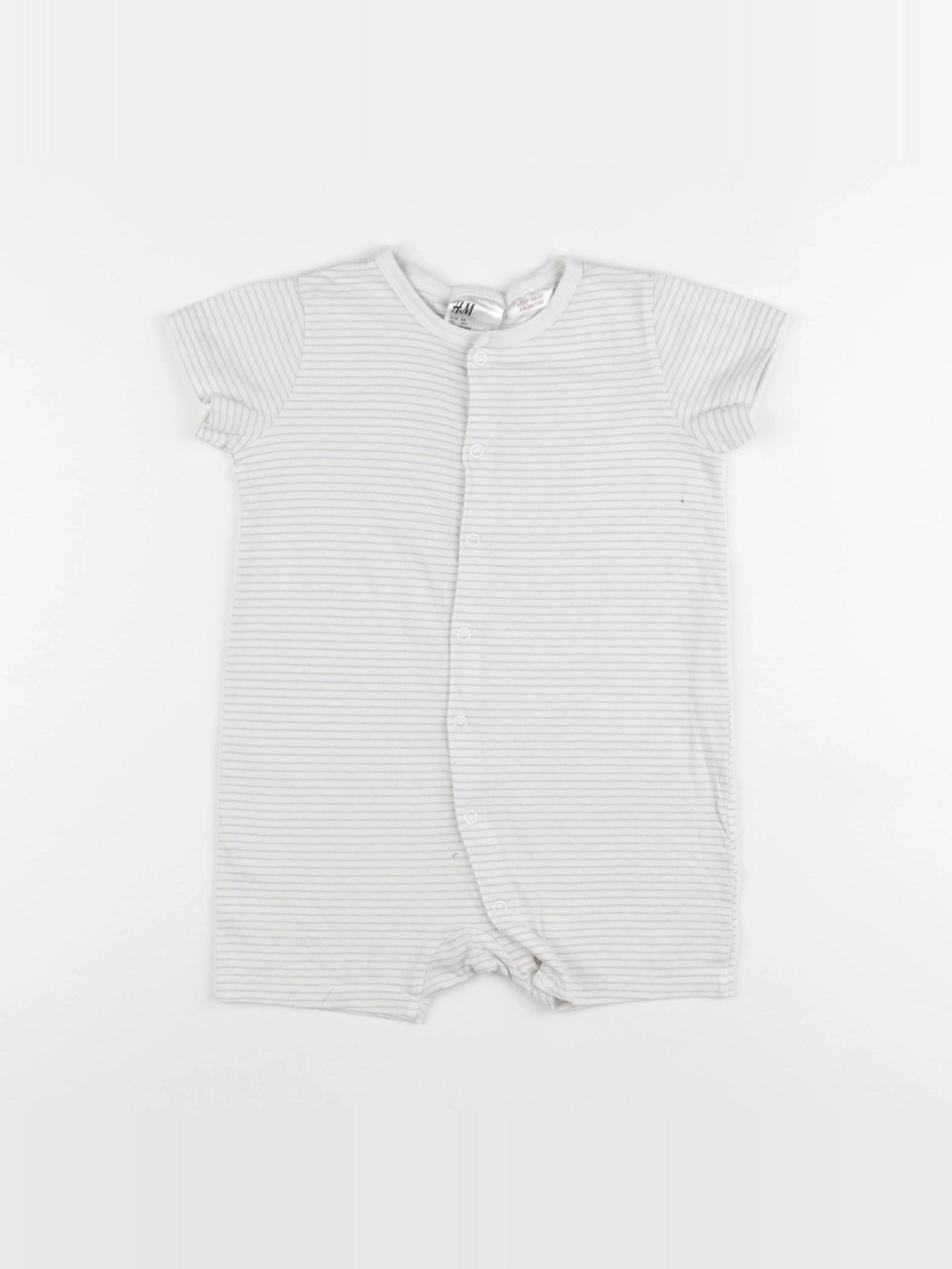 H&M - pyjama coton blanc, beige - 12/18 mois