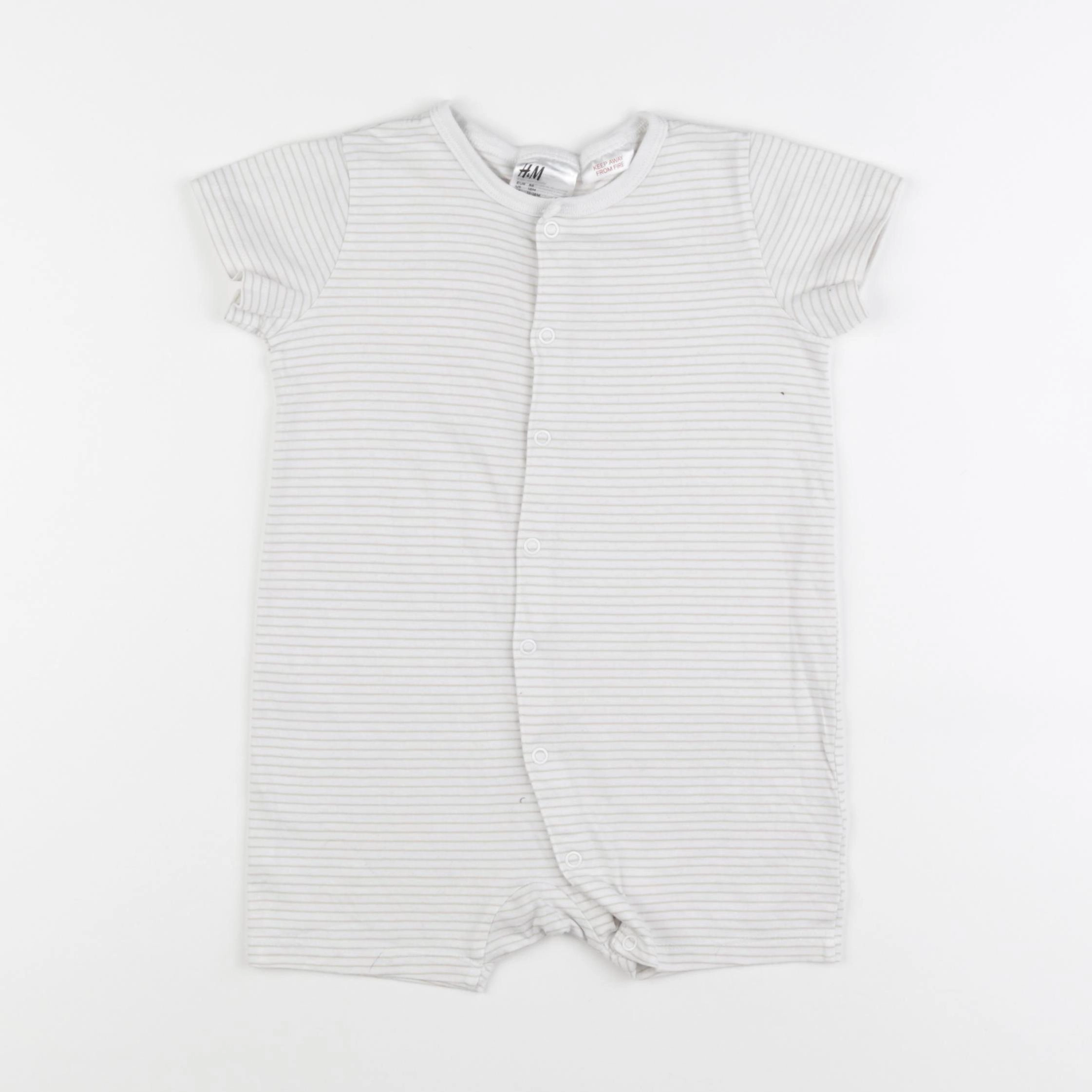 H&M - pyjama coton blanc, beige - 12/18 mois