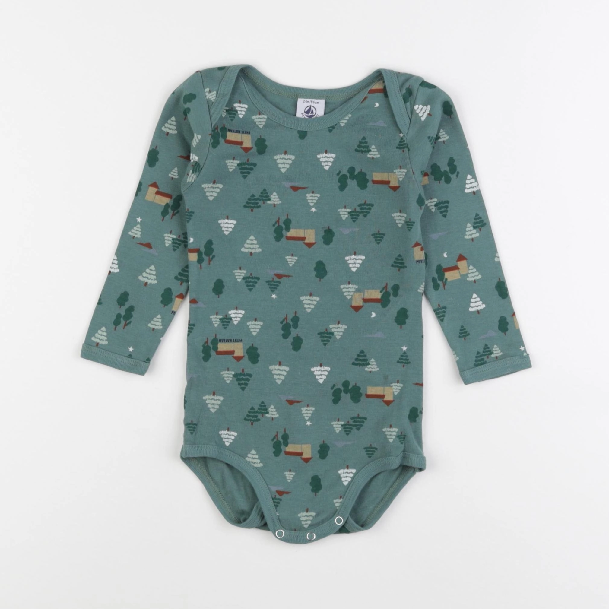 Petit Bateau - body vert - 24 mois