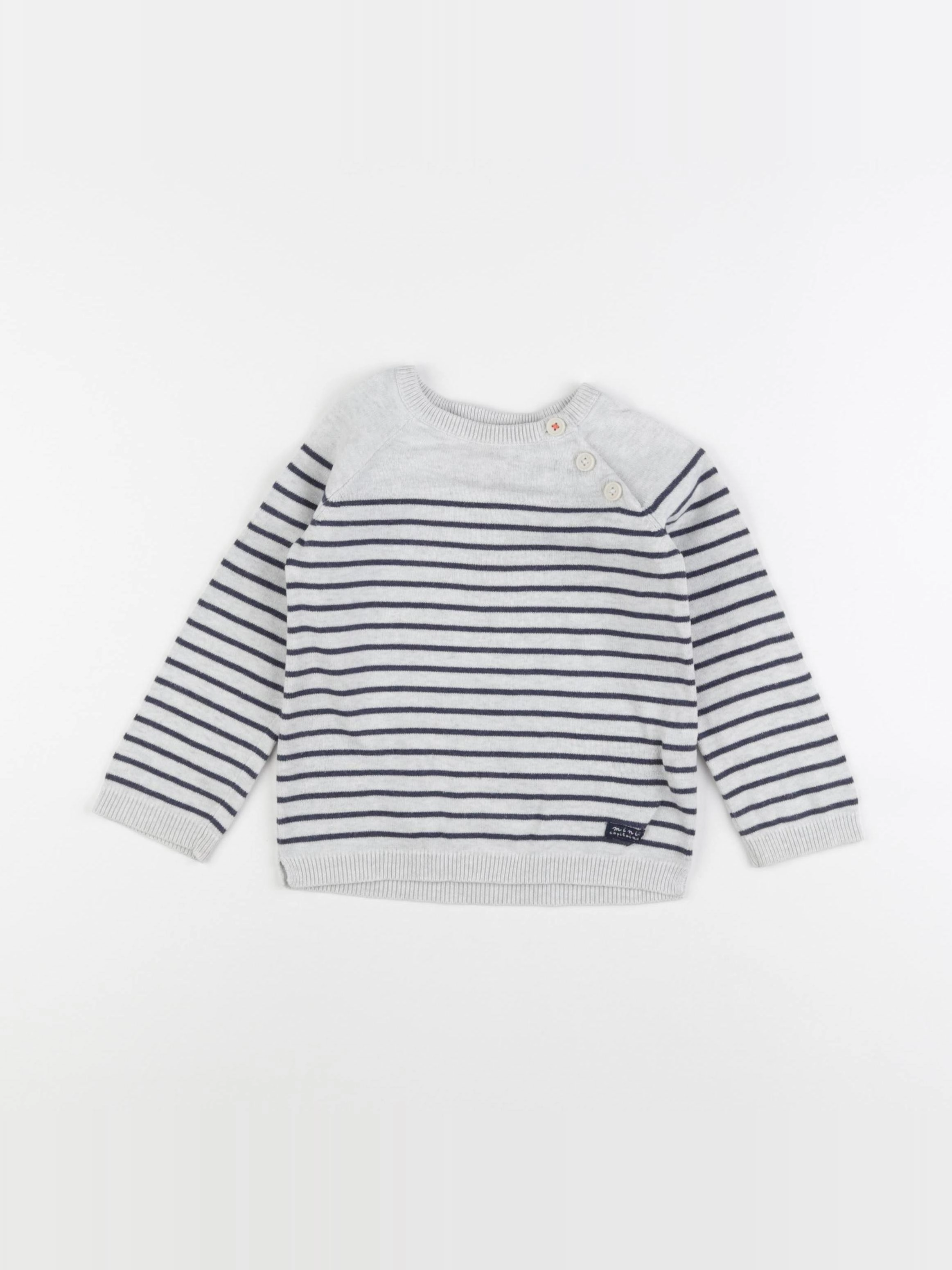 Tape à l'oeil - pull bleu, gris - 24 mois