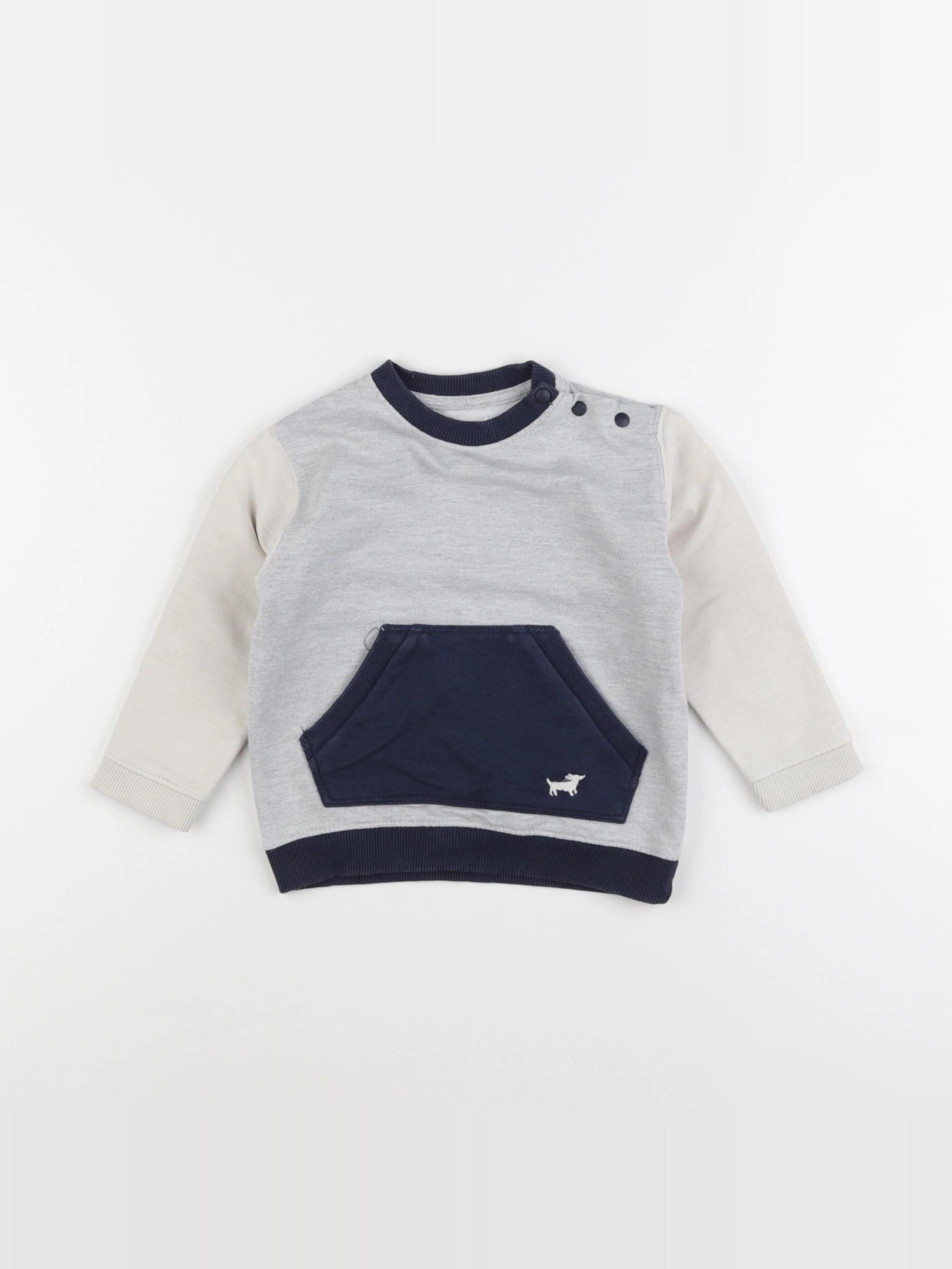 Boutchou - sweat beige, gris - 24 mois