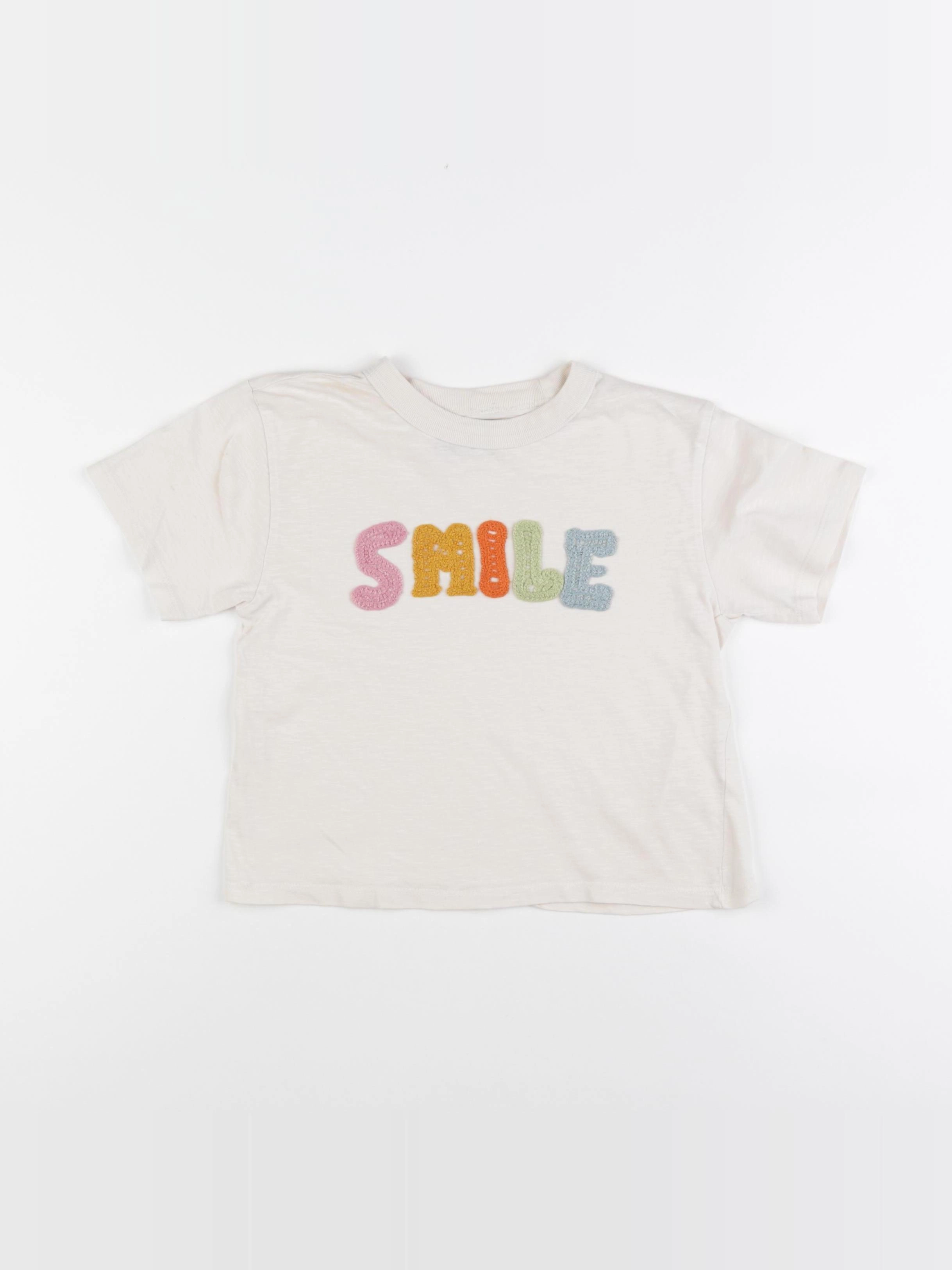 Monoprix - tee-shirt beige - 8 ans
