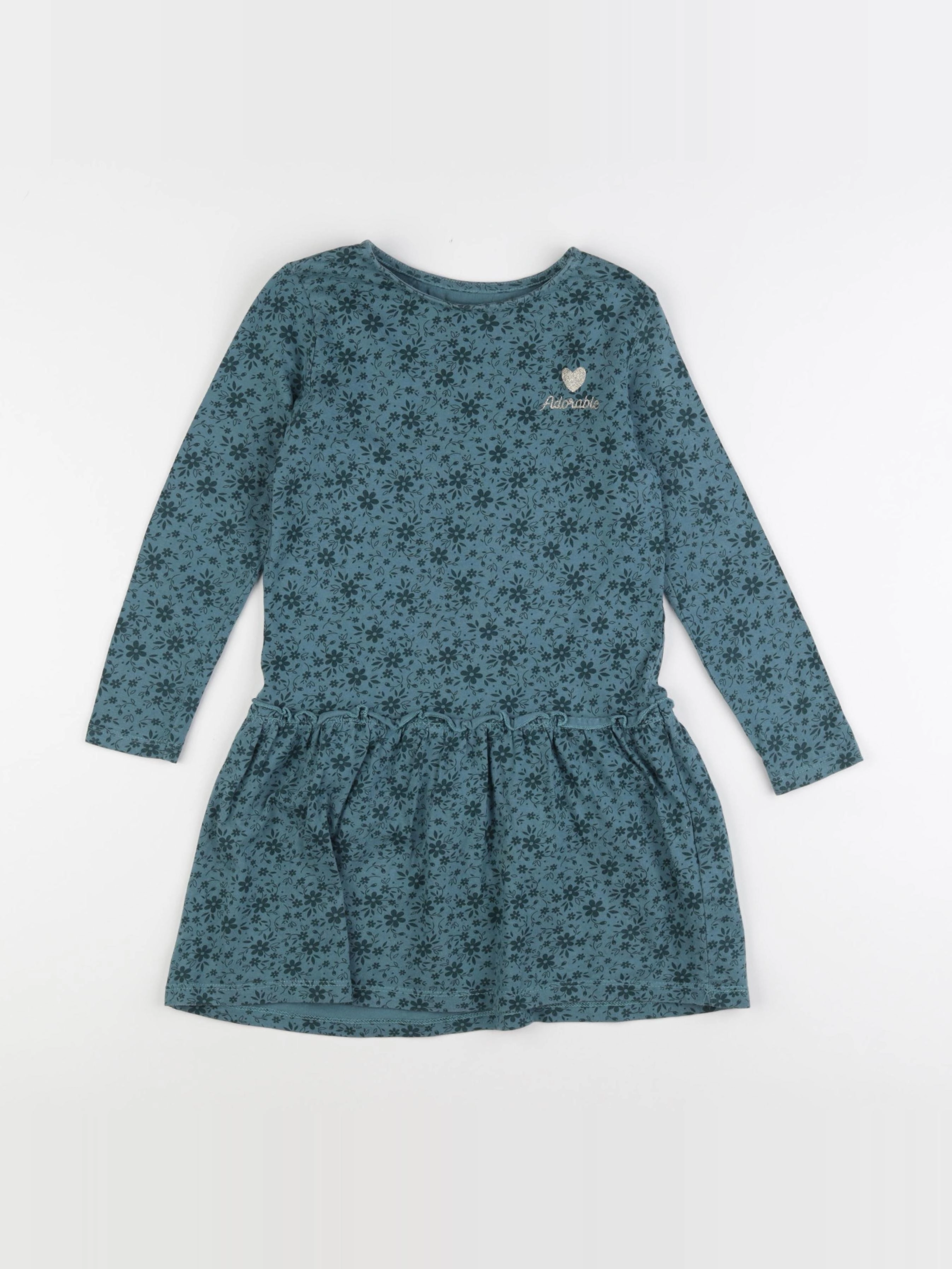 Vertbaudet - robe bleu, or - 6 ans