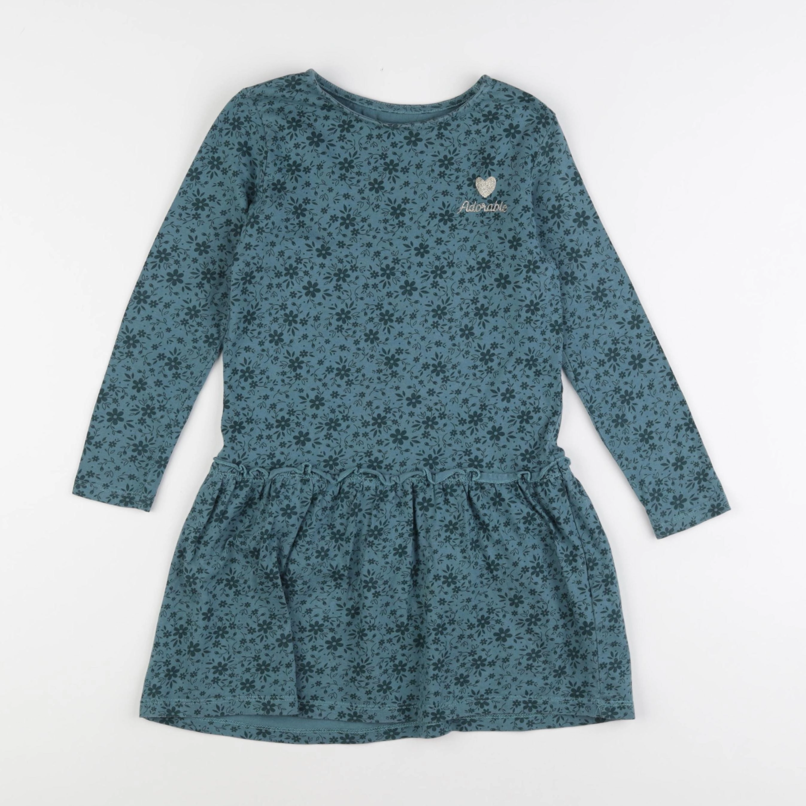 Vertbaudet - robe bleu, or - 6 ans