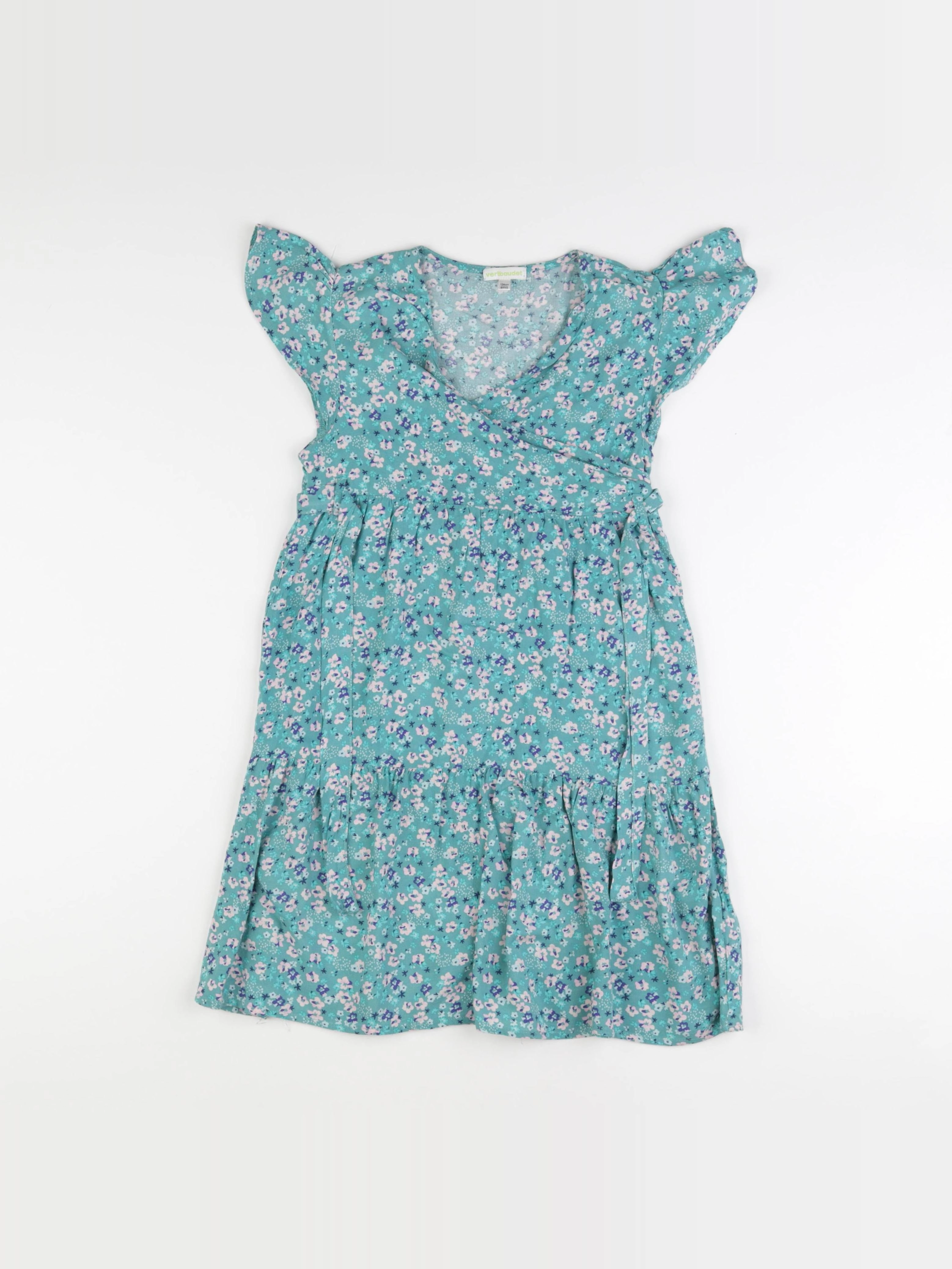 Vertbaudet - robe vert, rose - 9 ans
