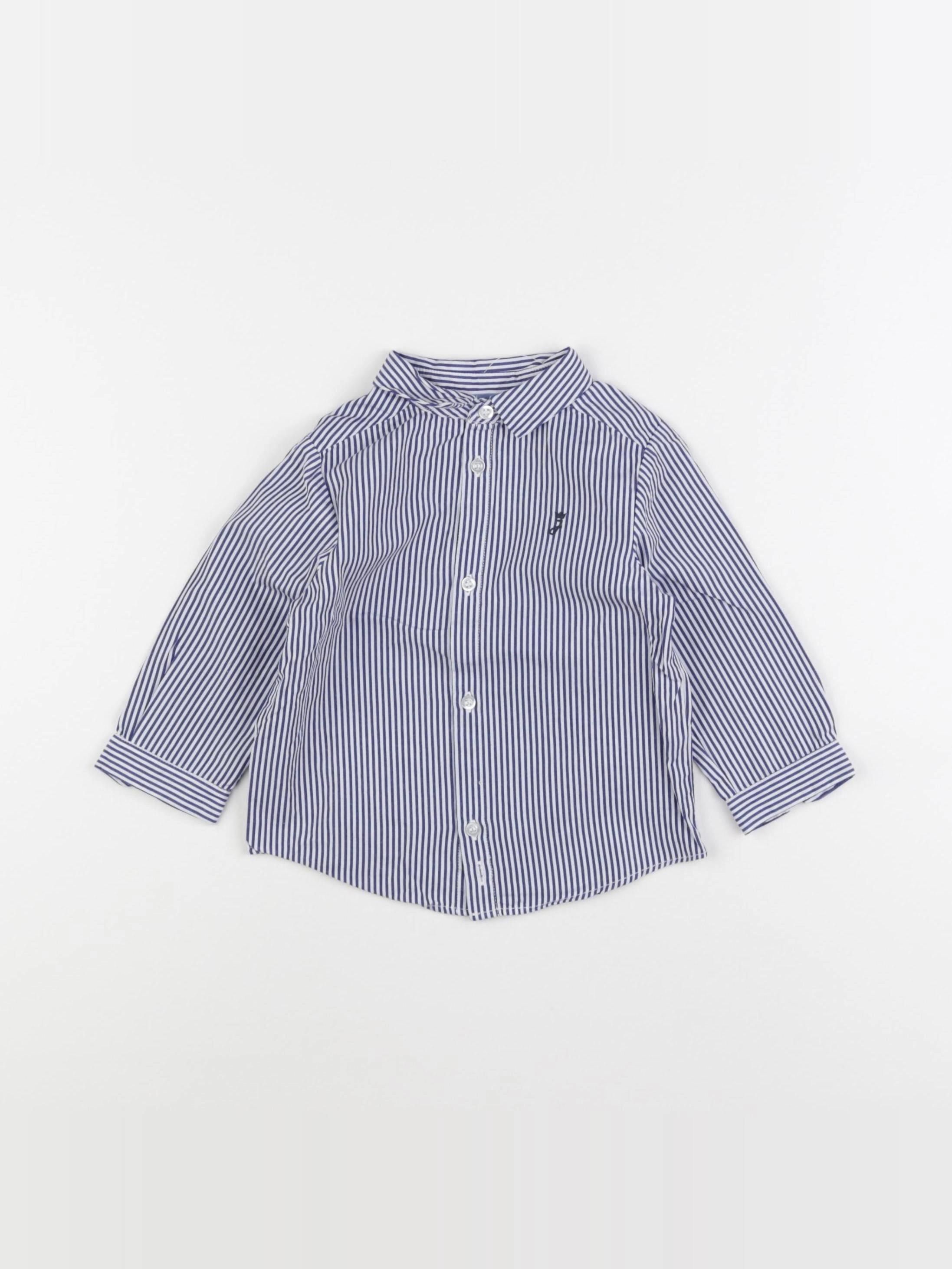 Jacadi - chemise blanc, bleu - 12 mois