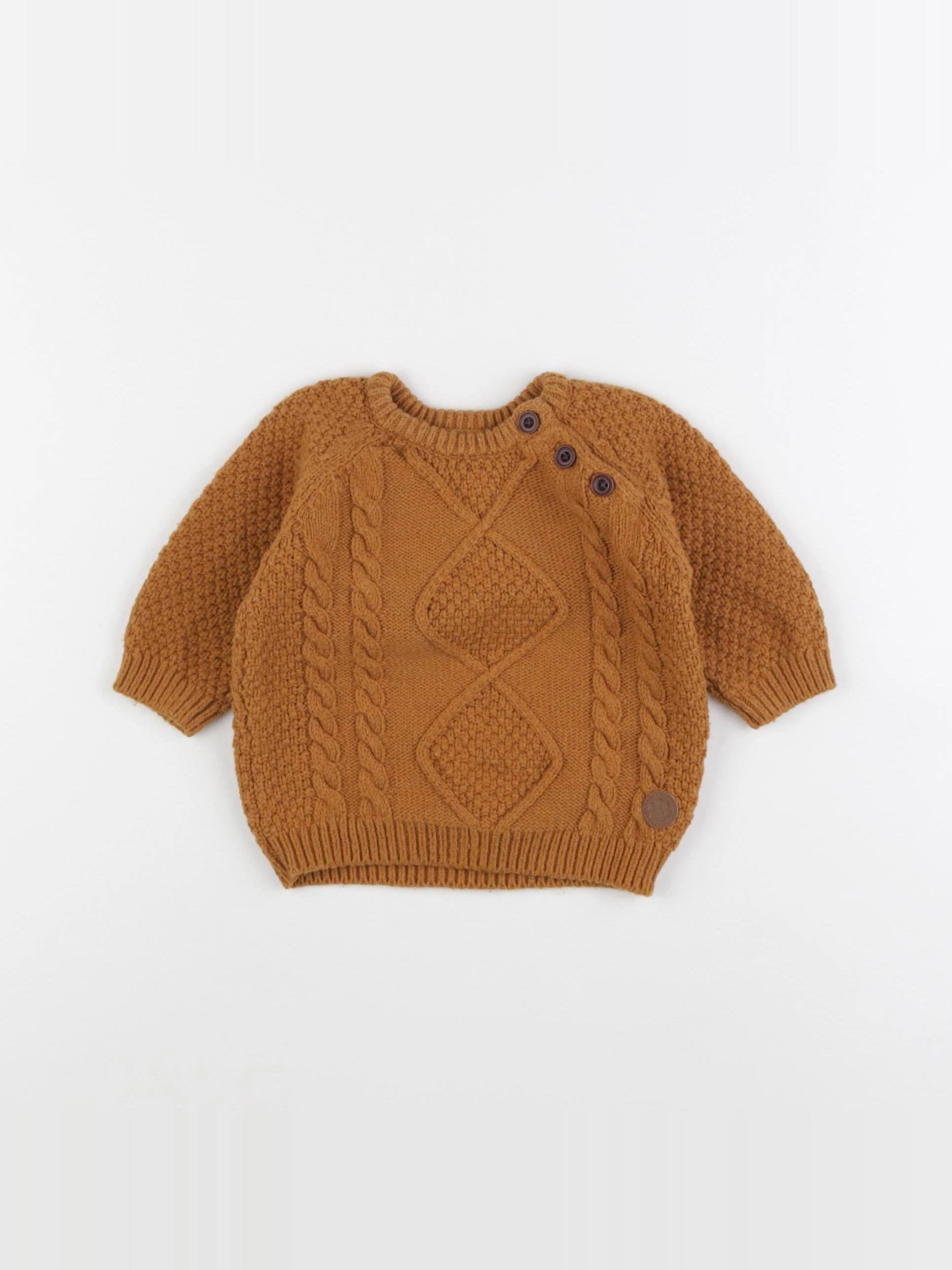 Tape à l'oeil - pull marron - 6 mois