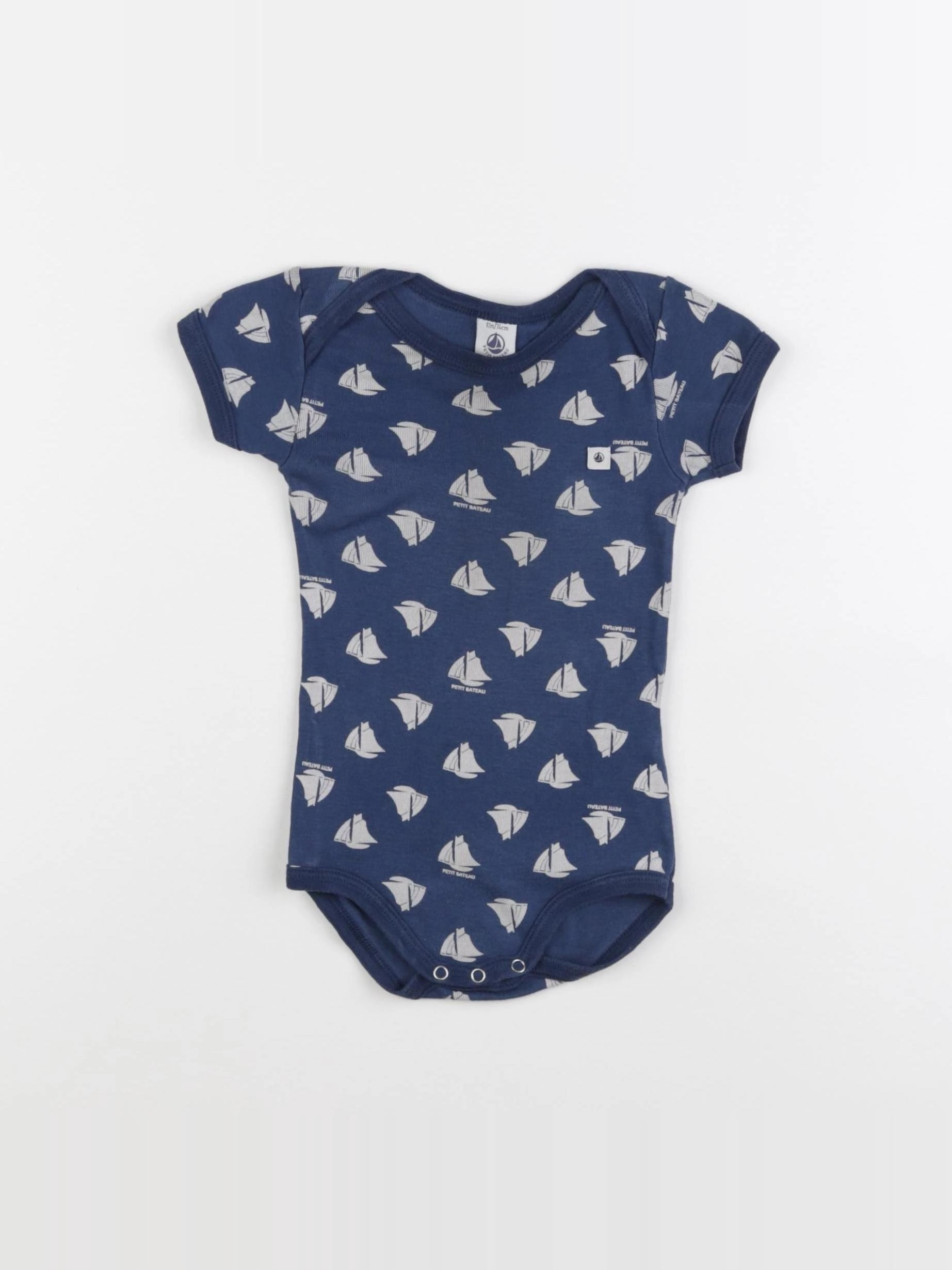 Petit Bateau - body bleu - 12 mois