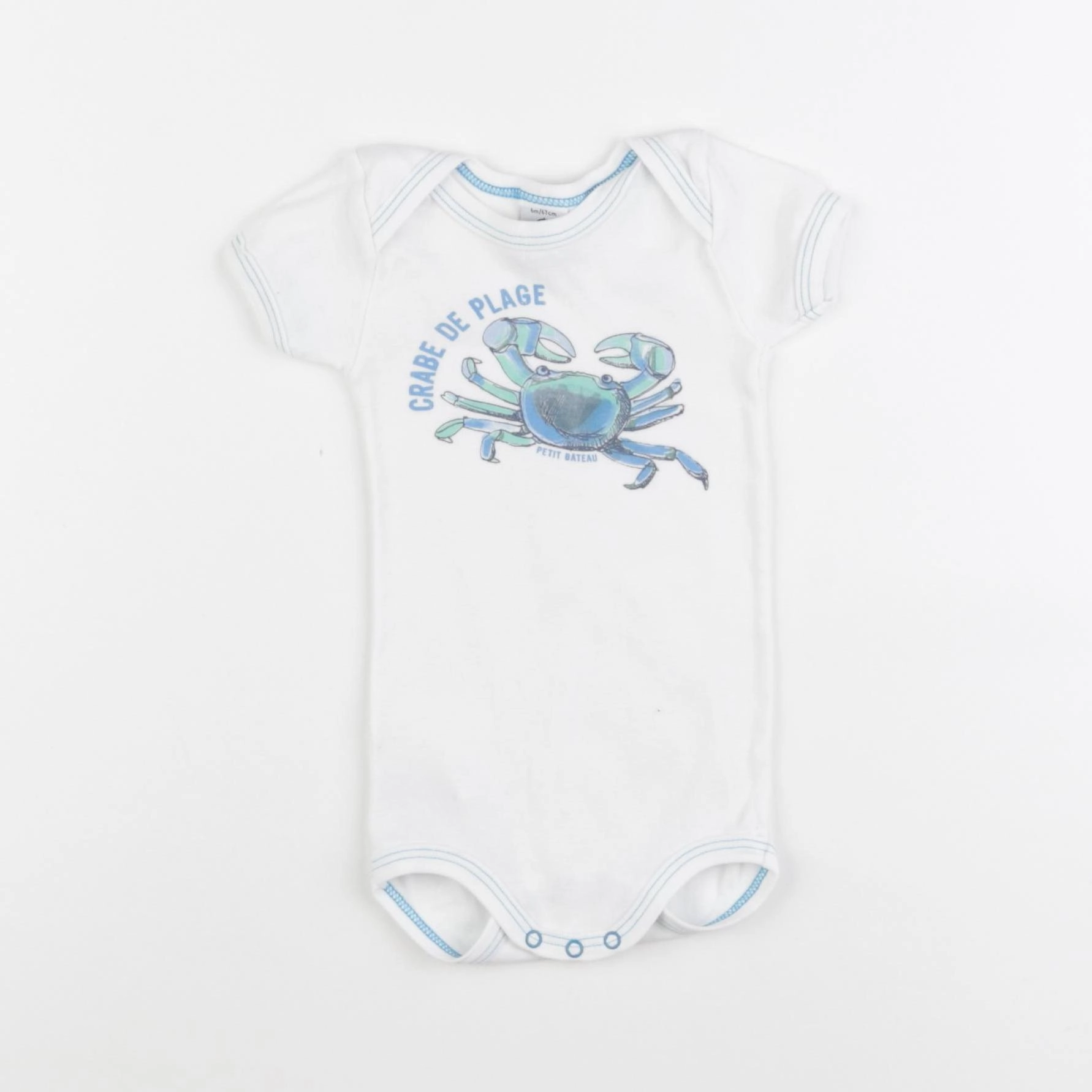 Petit Bateau - body blanc - 6 mois