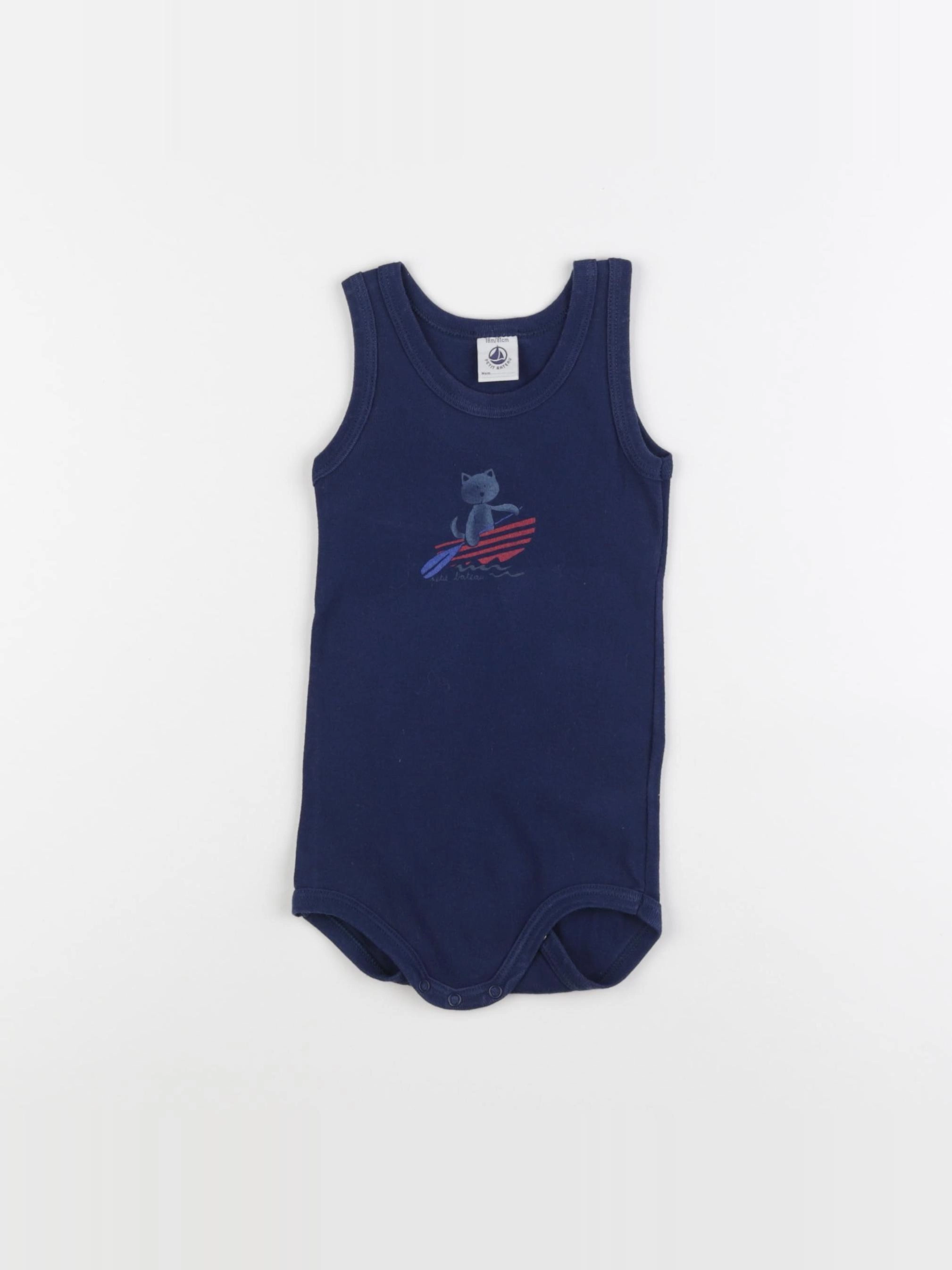 Petit Bateau - body bleu - 18 mois