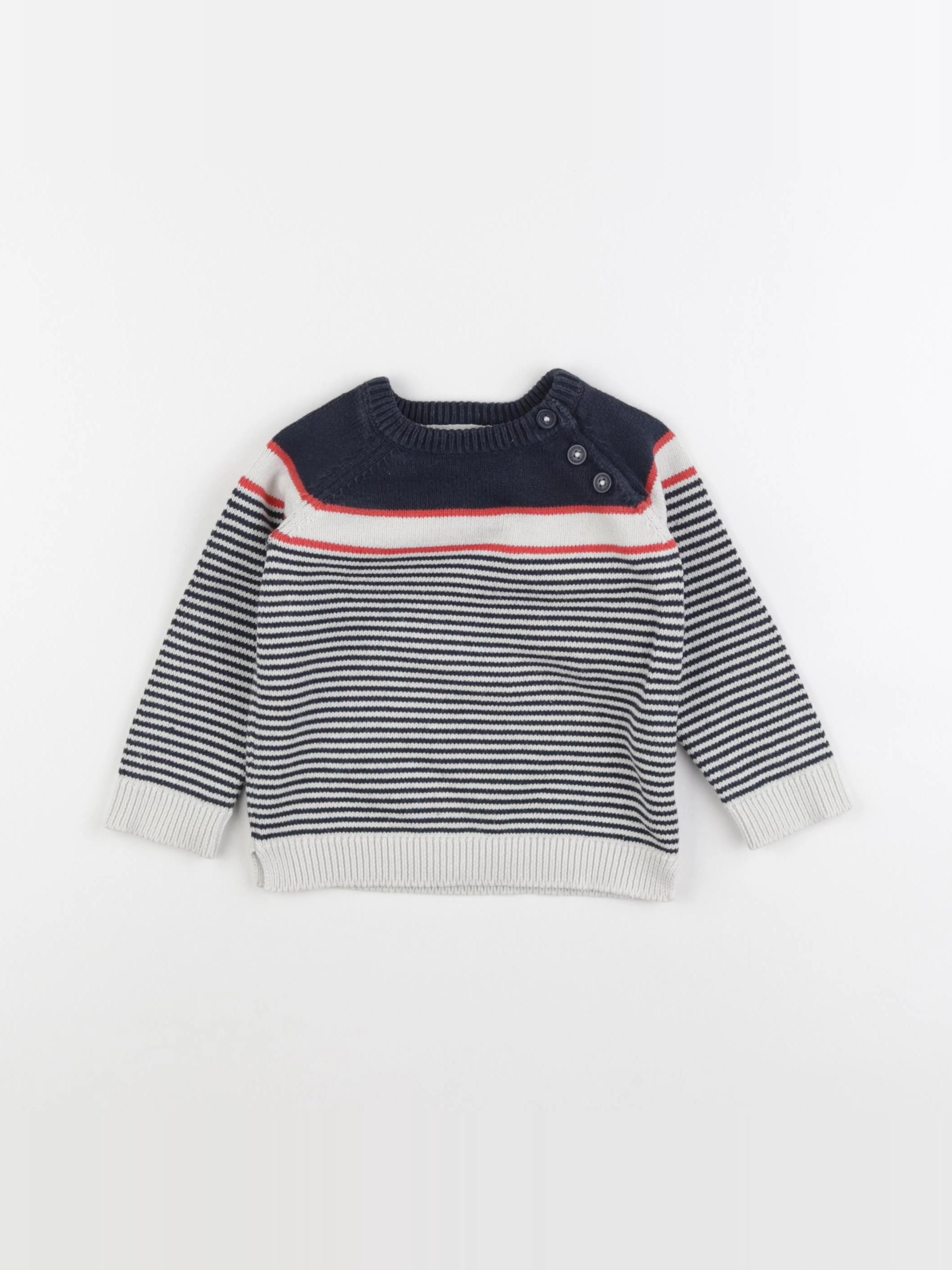 Tape à l'oeil - pull blanc, bleu - 18 mois
