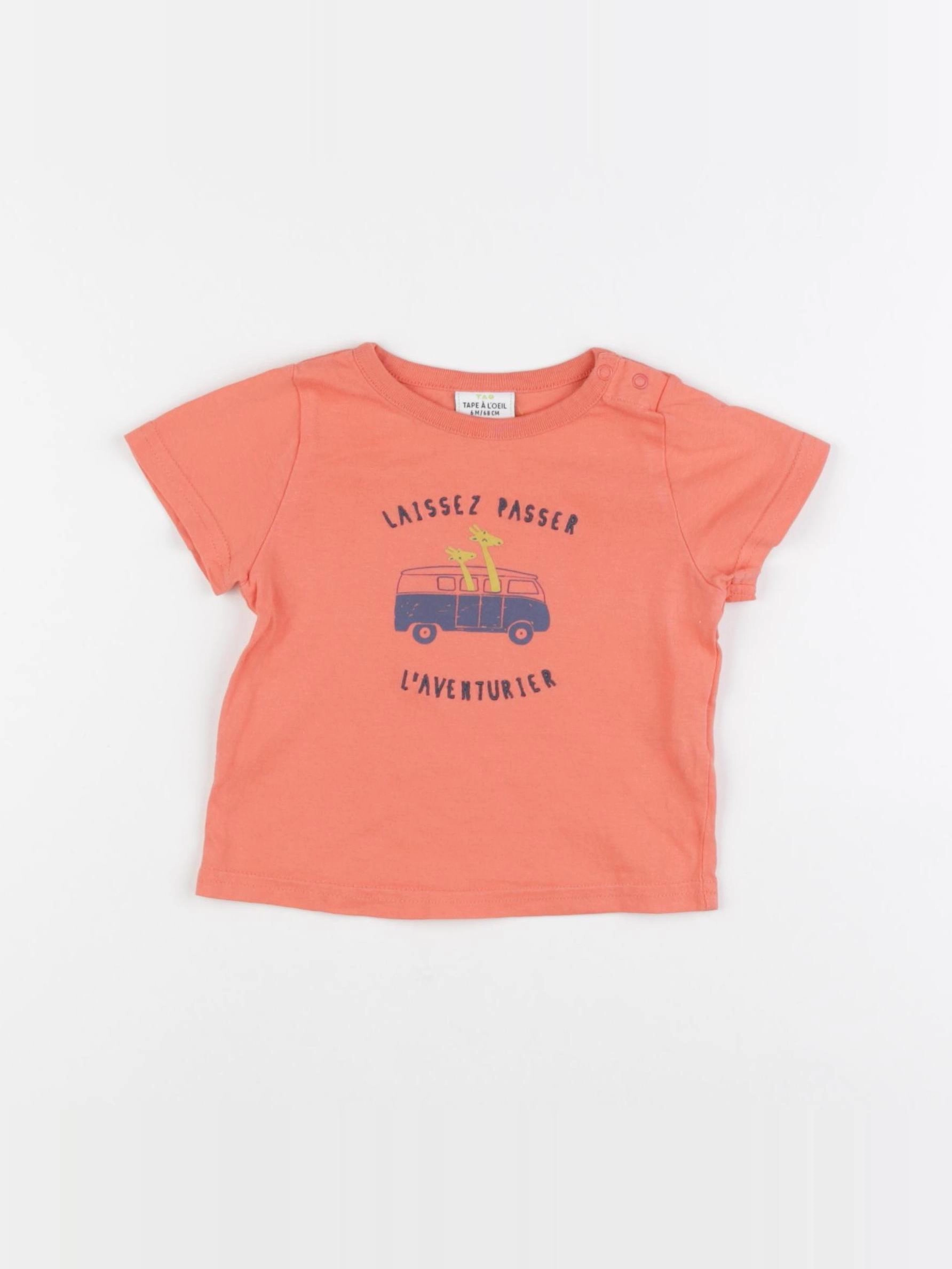 Tape à l'oeil - tee-shirt orange - 6 mois