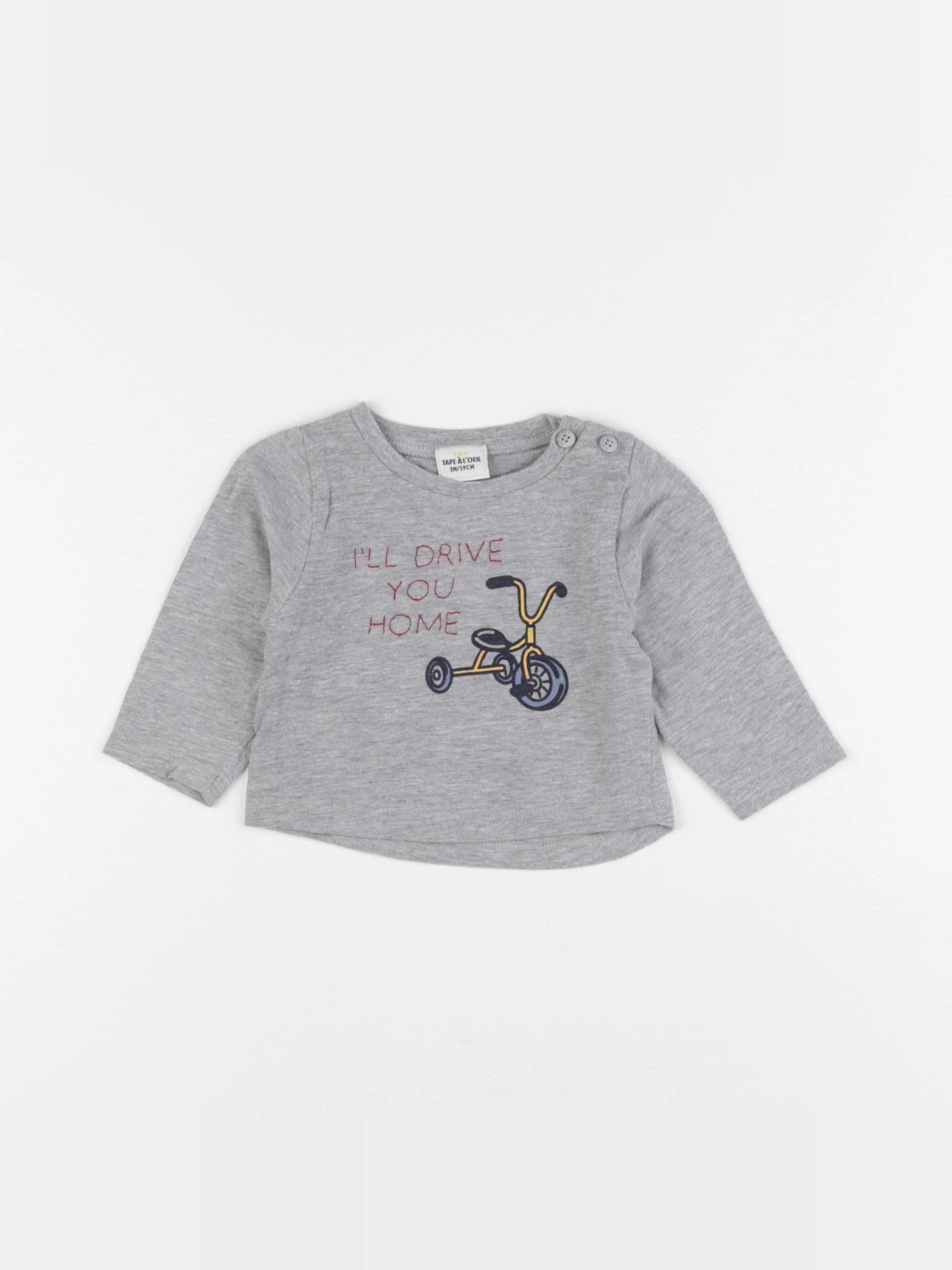 Tape à l'oeil - tee-shirt gris - 3 mois