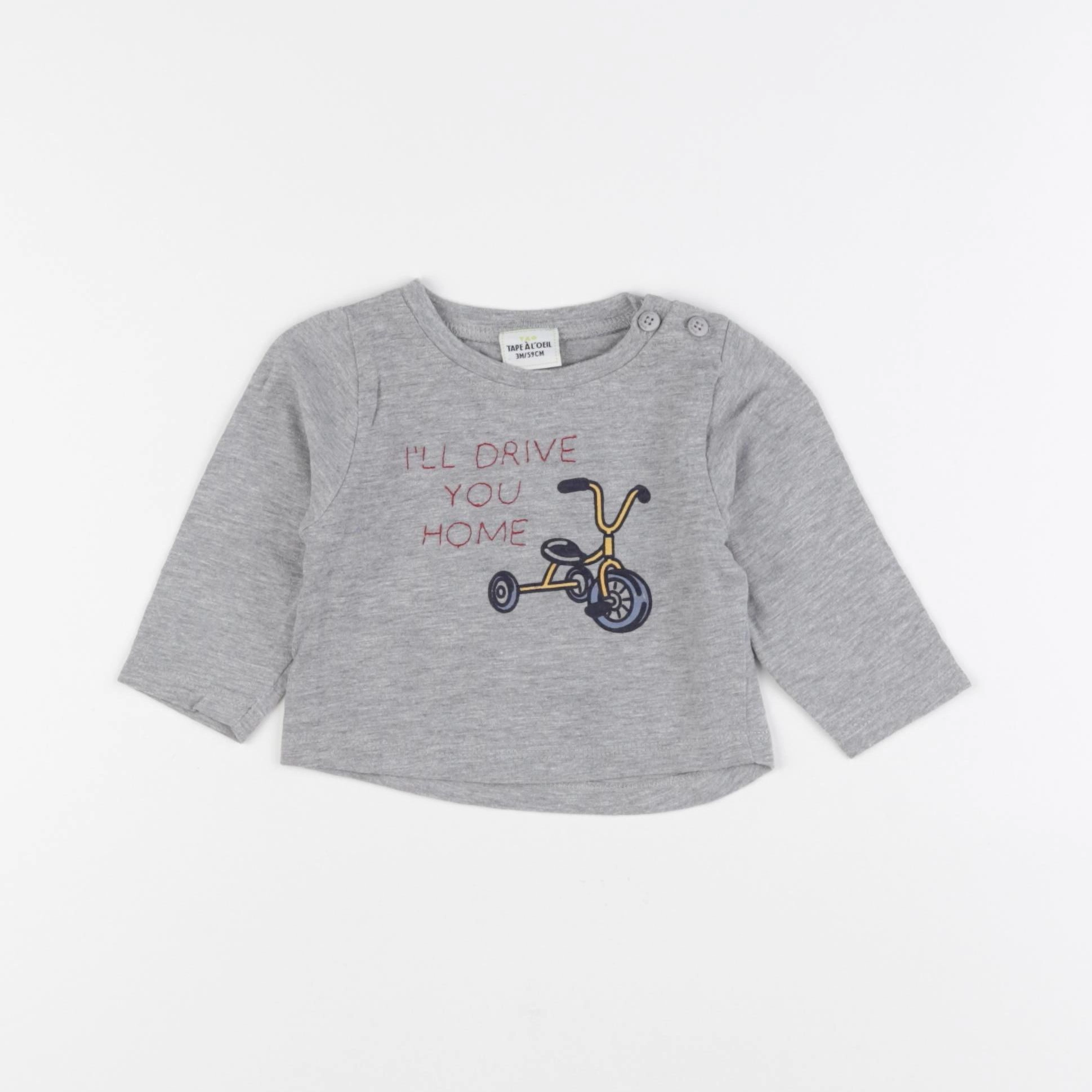 Tape à l'oeil - tee-shirt gris - 3 mois