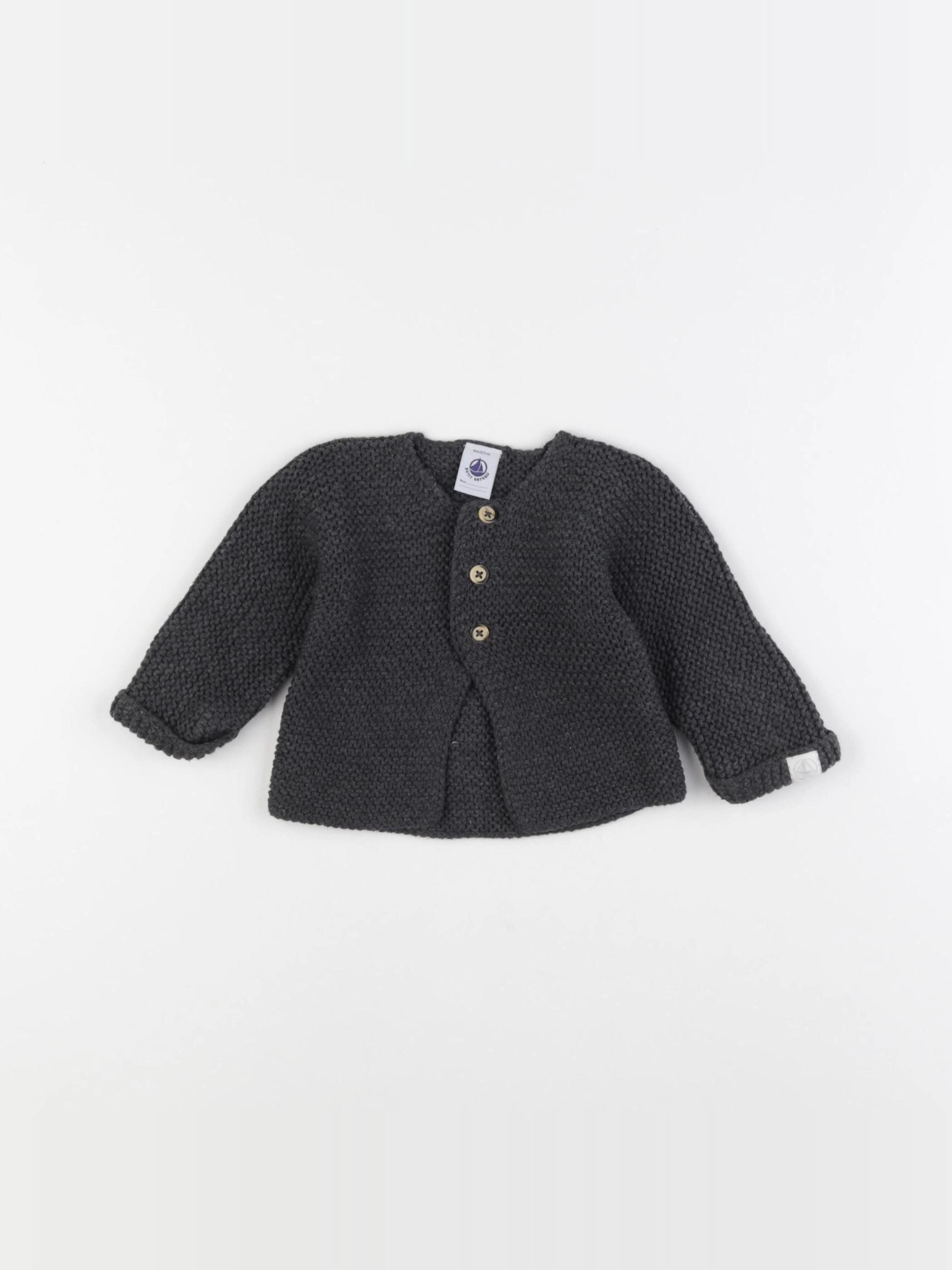 Petit Bateau - gilet gris - 6 mois