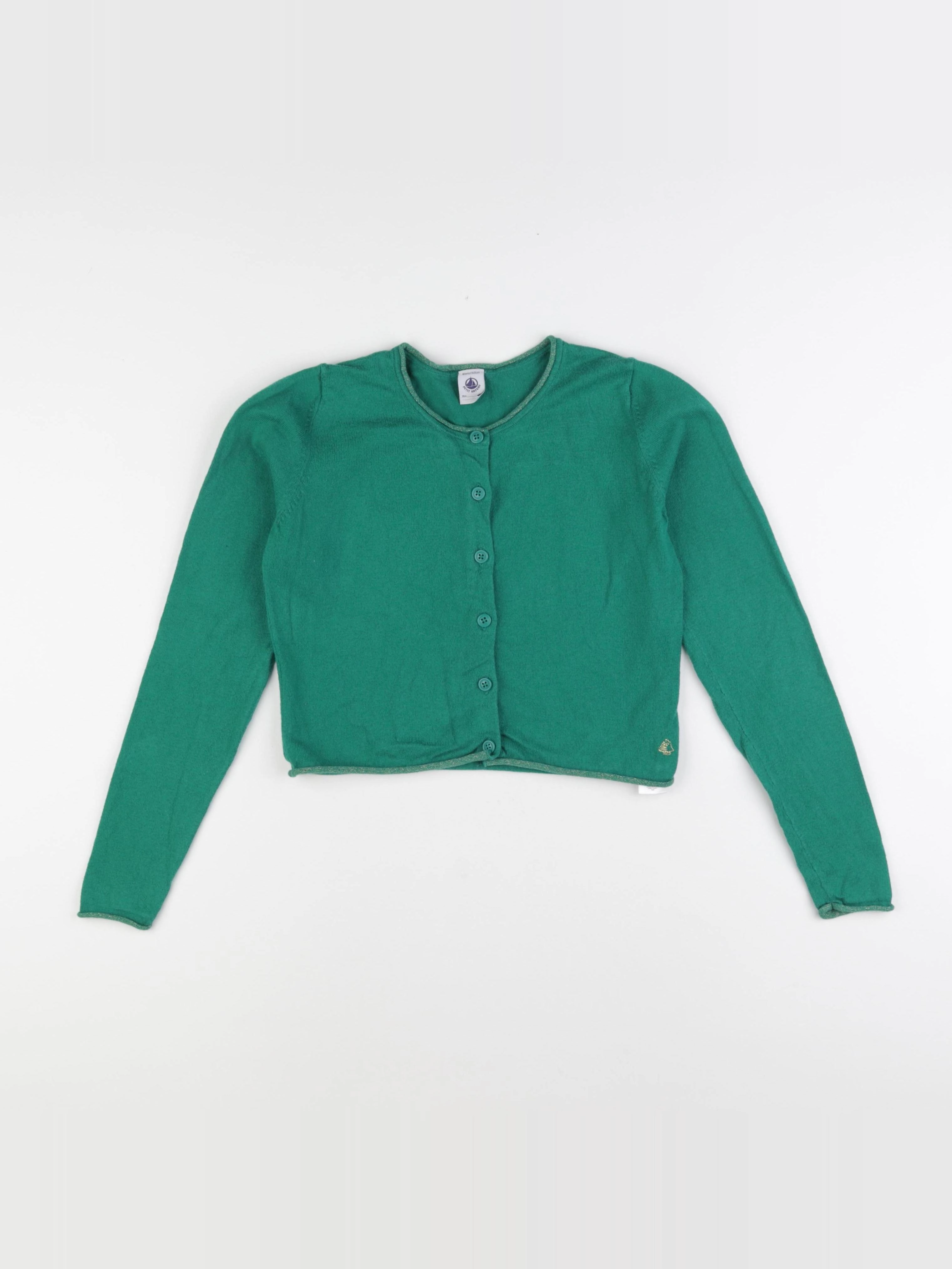Petit Bateau - gilet vert - 10 ans