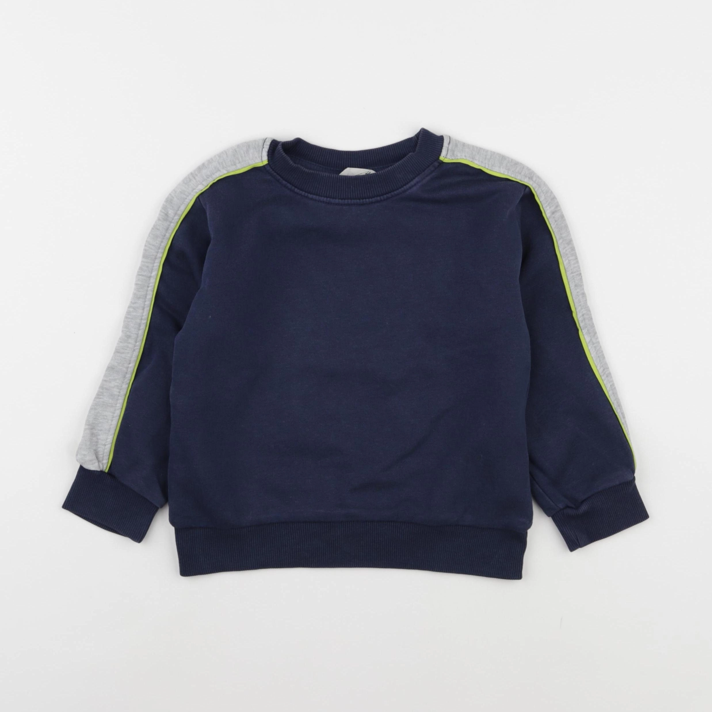 H&M - sweat bleu - 2/4 ans