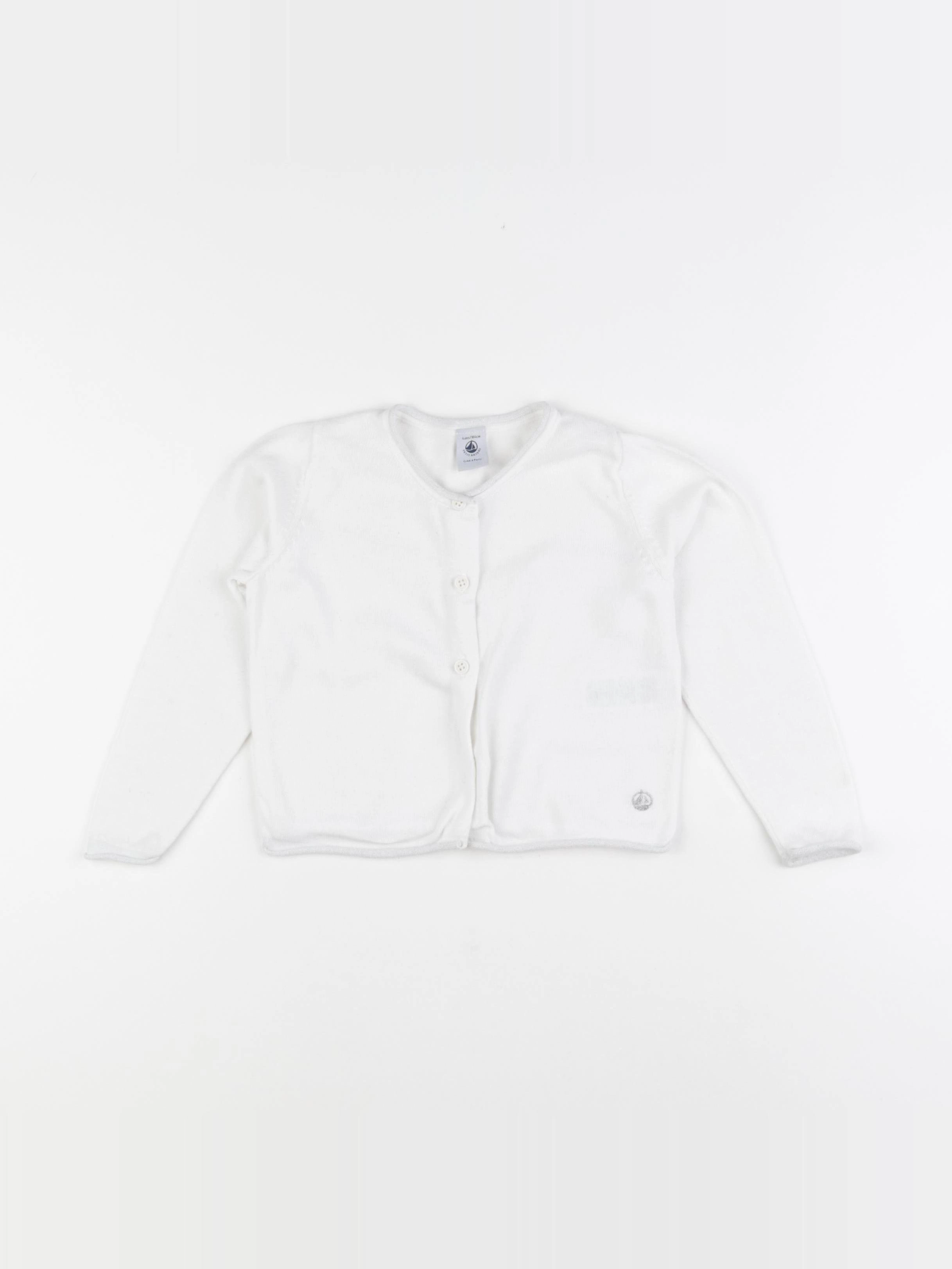 Petit Bateau - gilet blanc - 4 ans