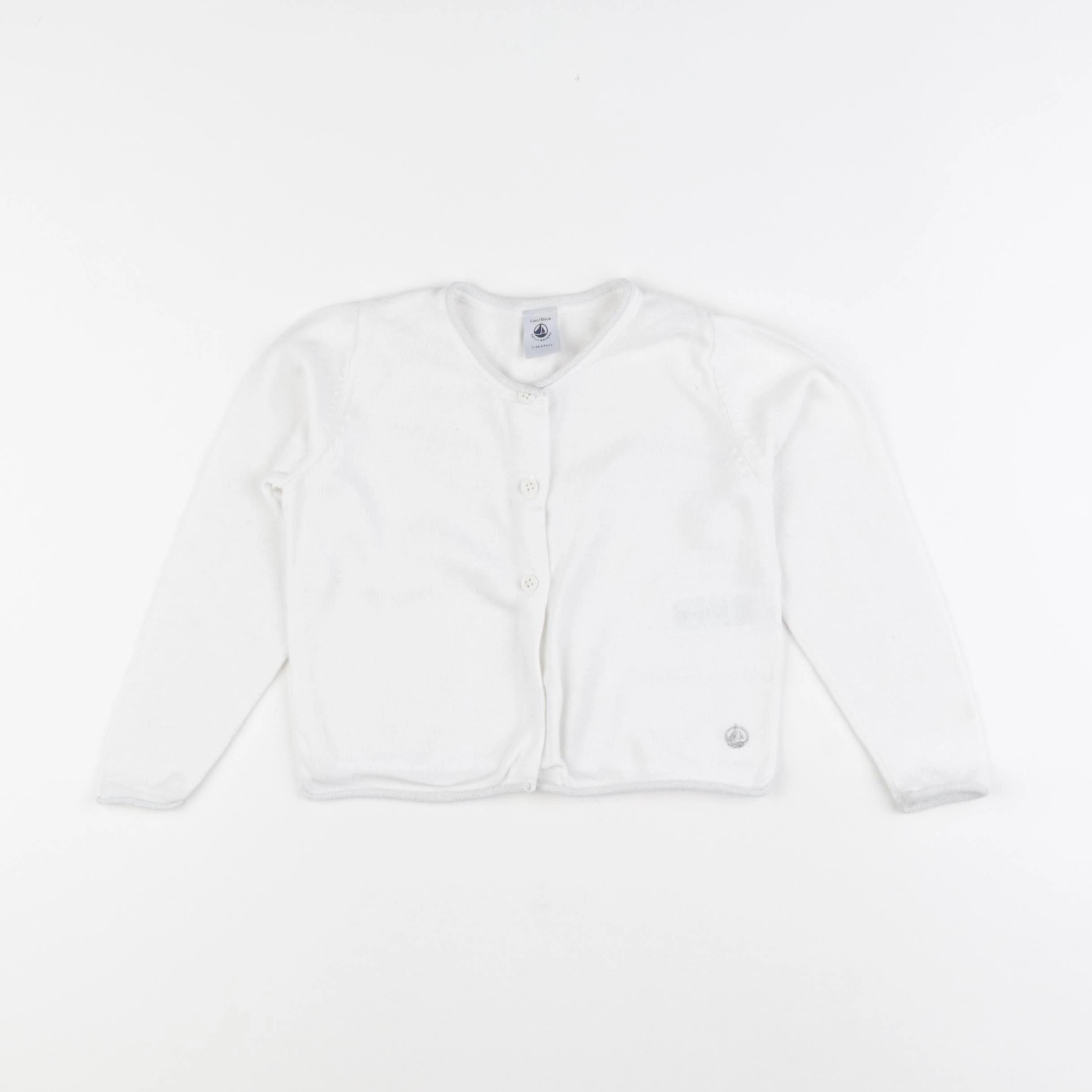Petit Bateau - gilet blanc - 4 ans
