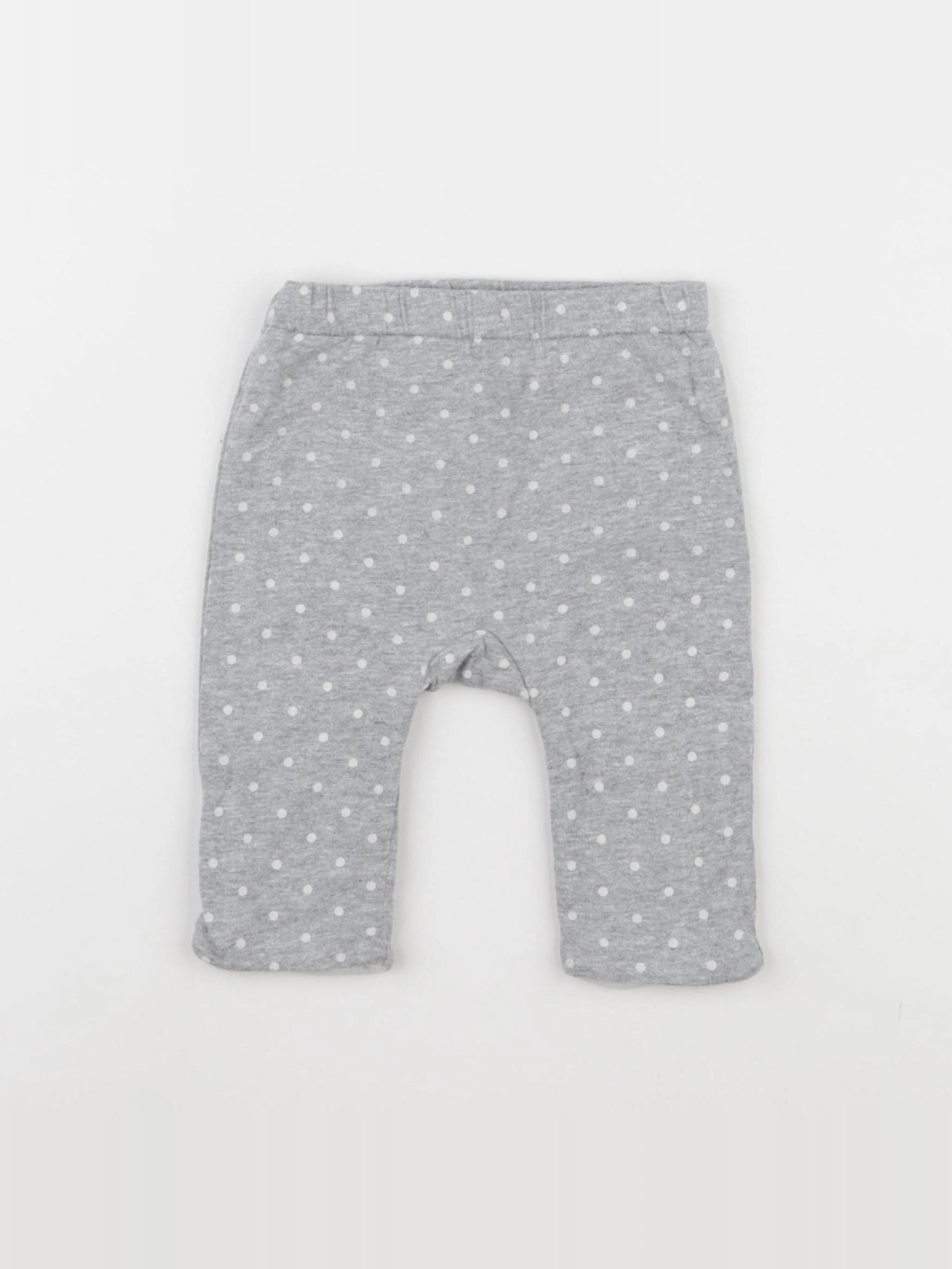Jacadi - sarouel gris, blanc - 6 mois