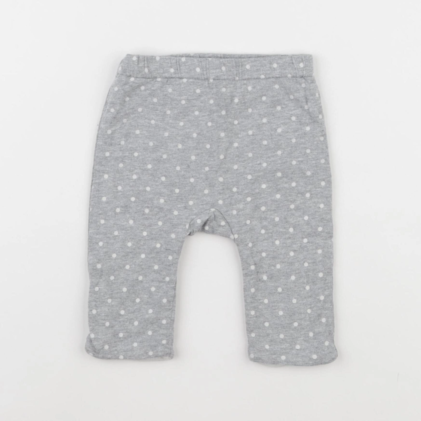 Jacadi - sarouel gris, blanc - 6 mois