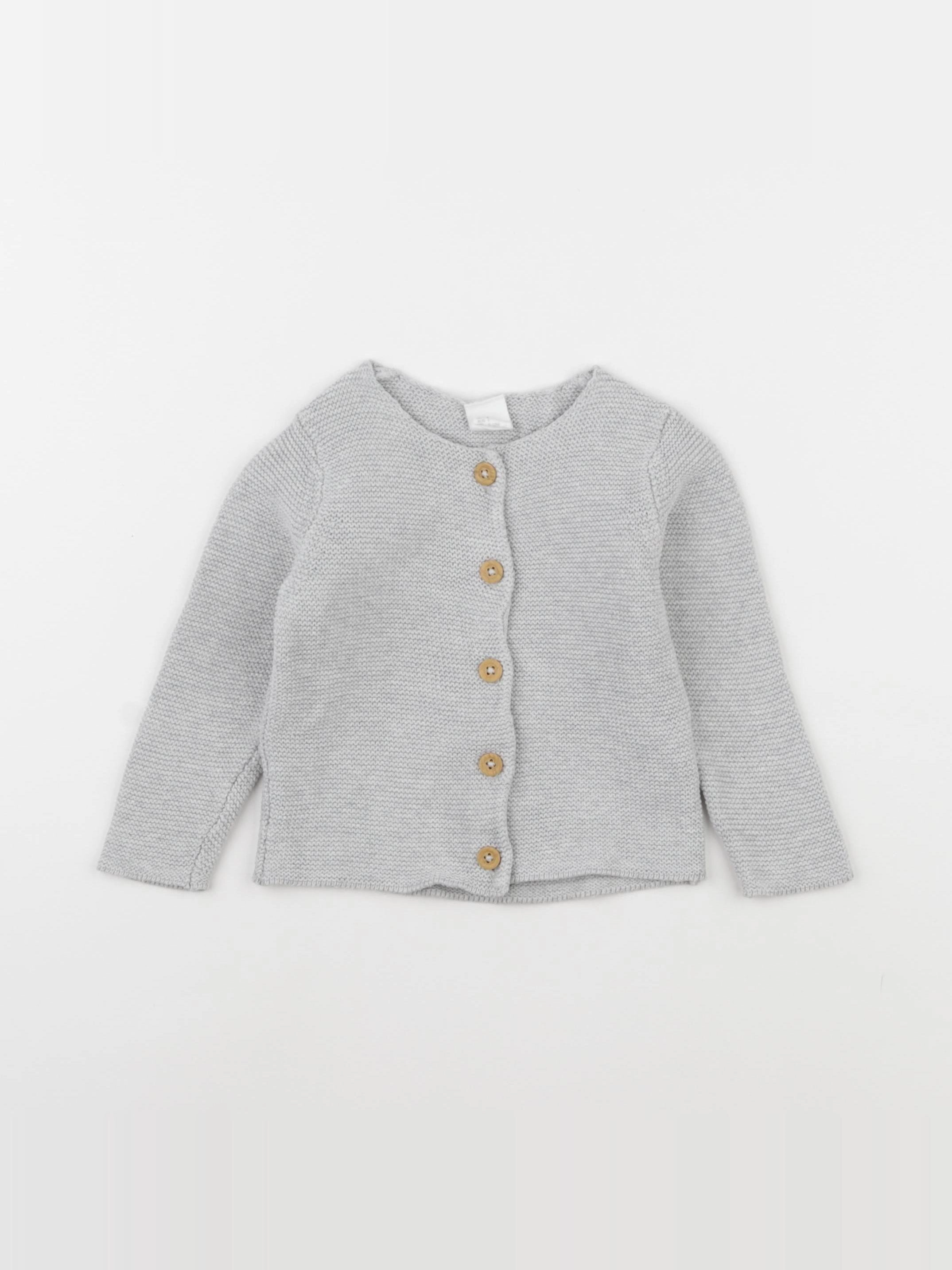 H&M - gilet gris - 9/12 mois