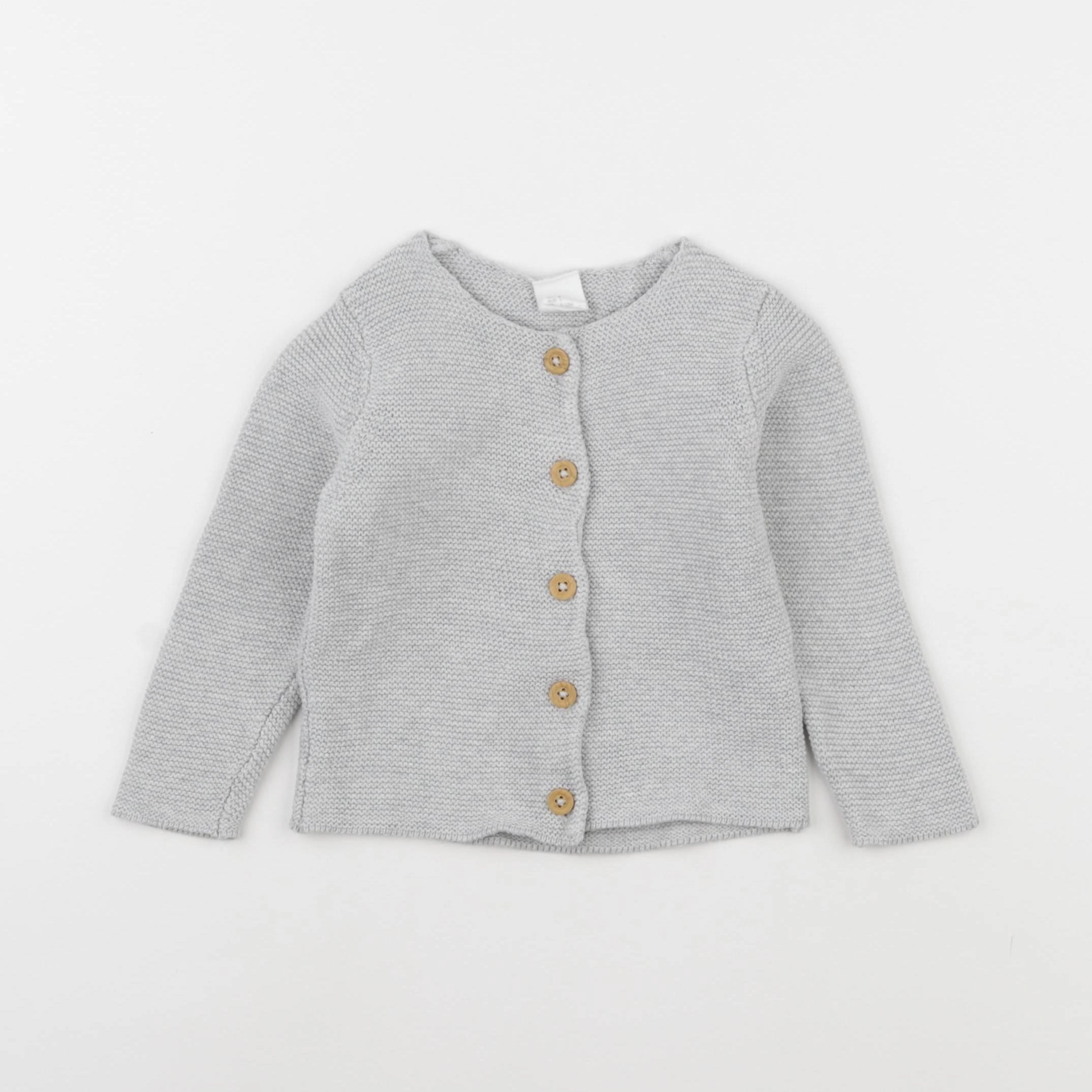 H&M - gilet gris - 9/12 mois