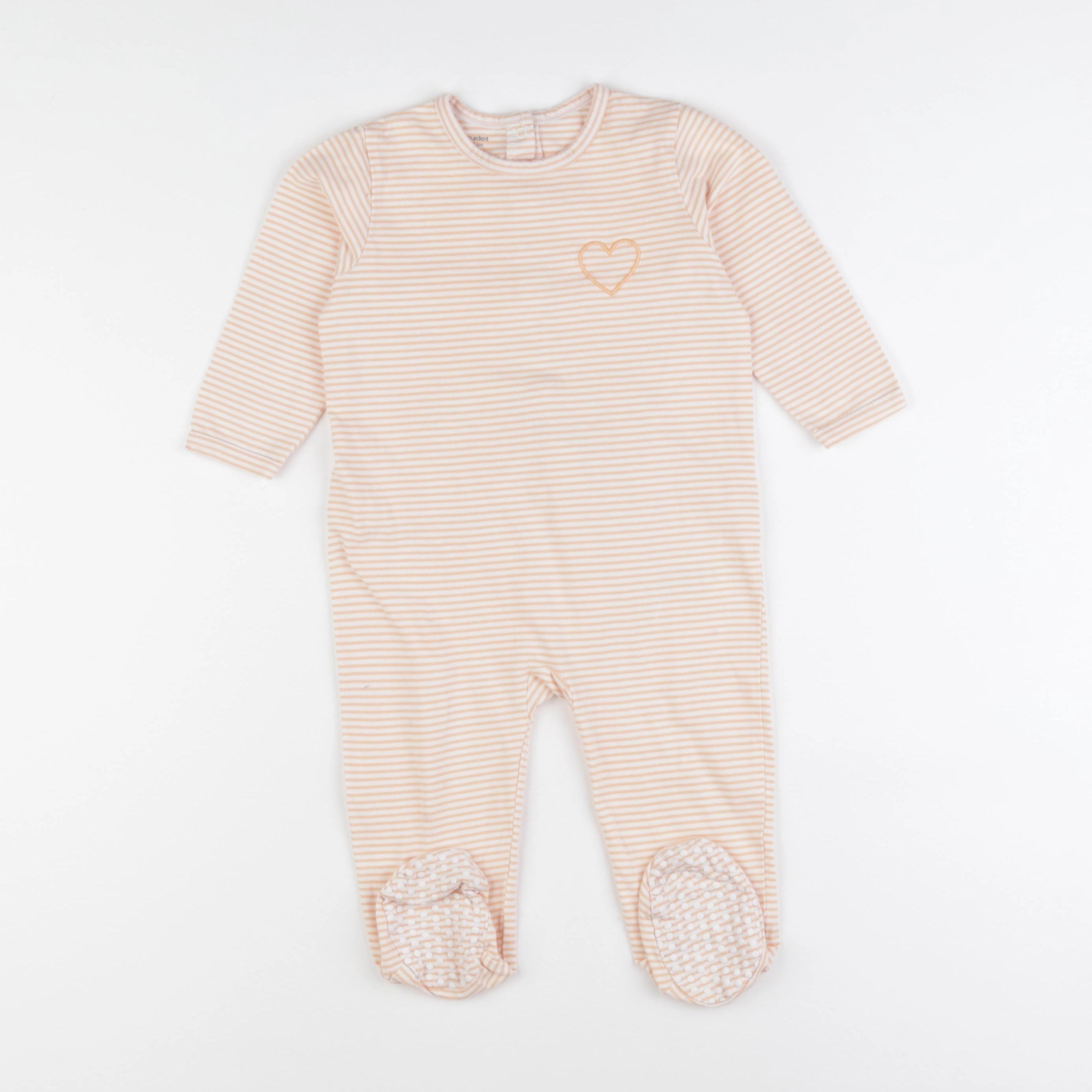 Vertbaudet - pyjama coton blanc, orange - 18 mois