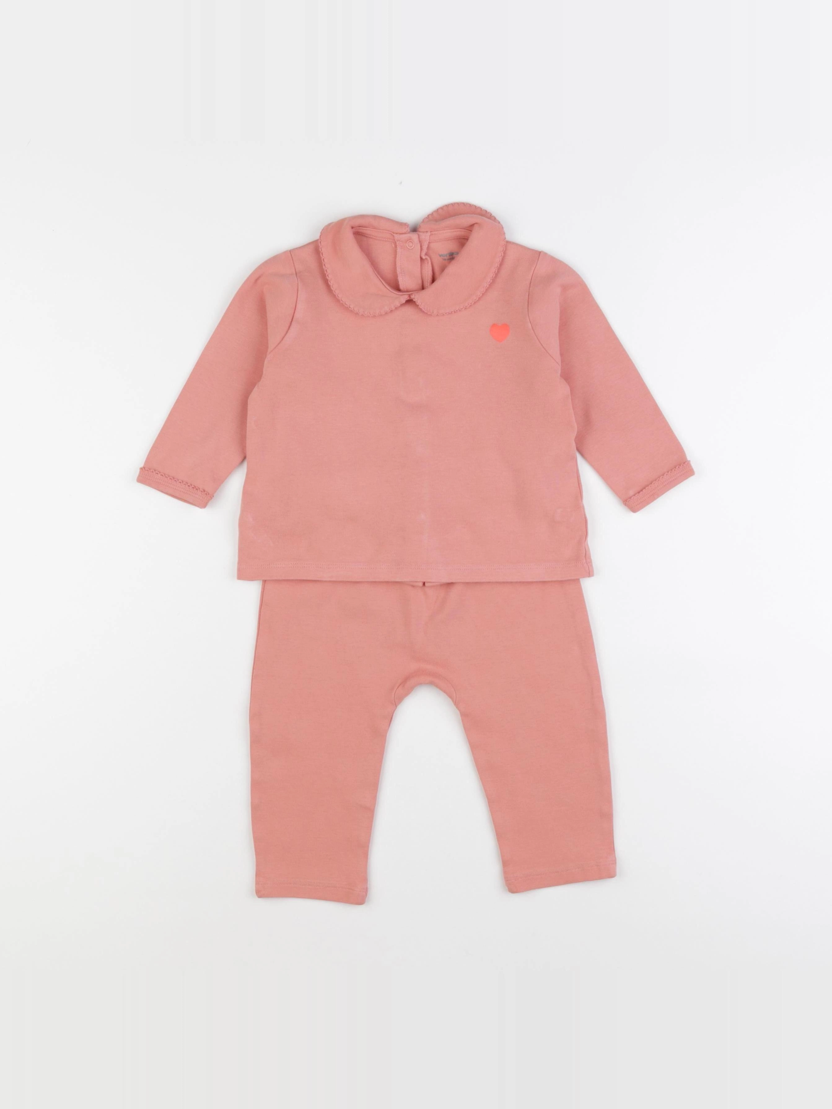 Vertbaudet - pyjama coton rose - 18 mois