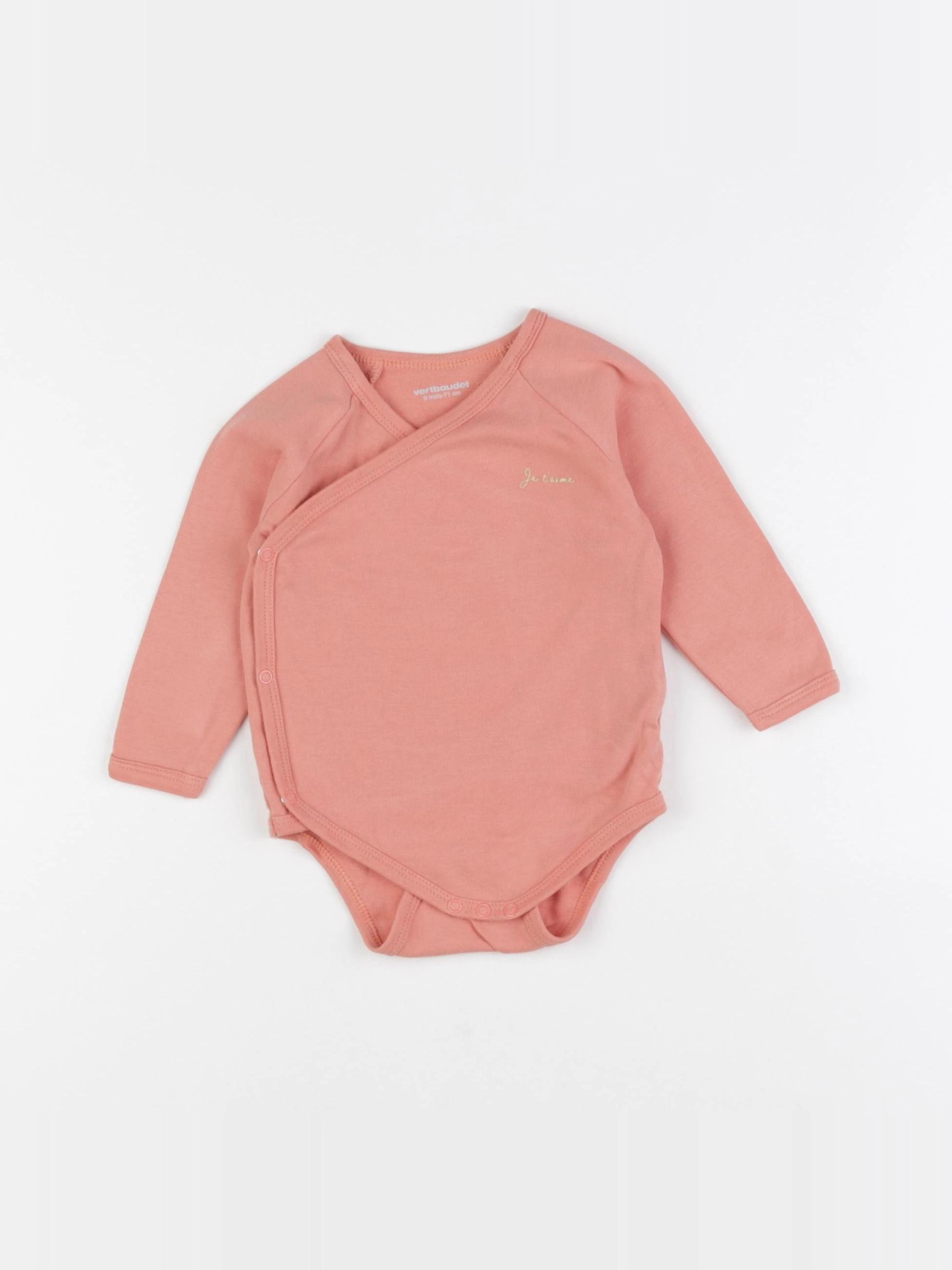 Vertbaudet - body rose - 9 mois