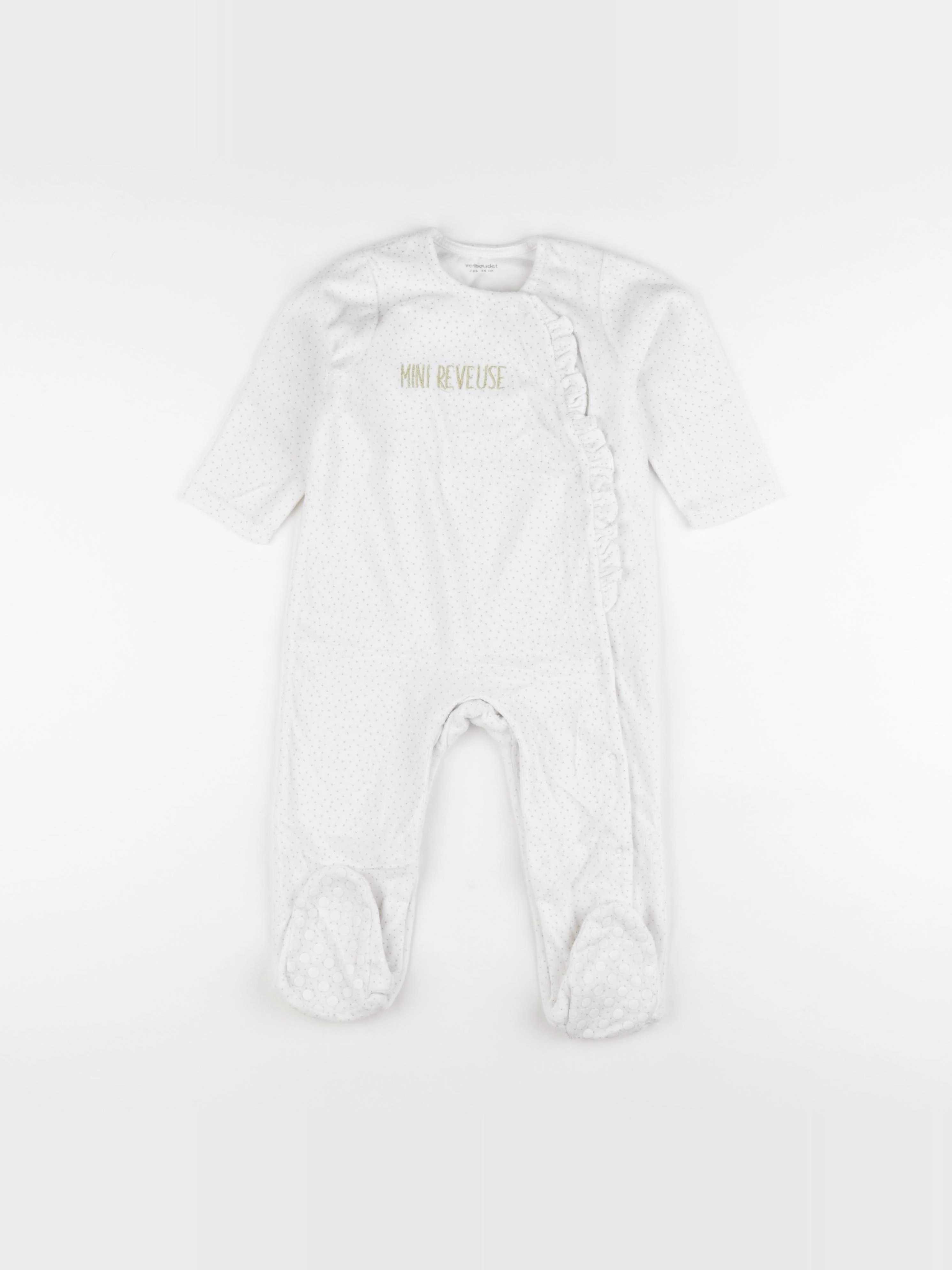 Vertbaudet - pyjama velours blanc, or - 2 ans