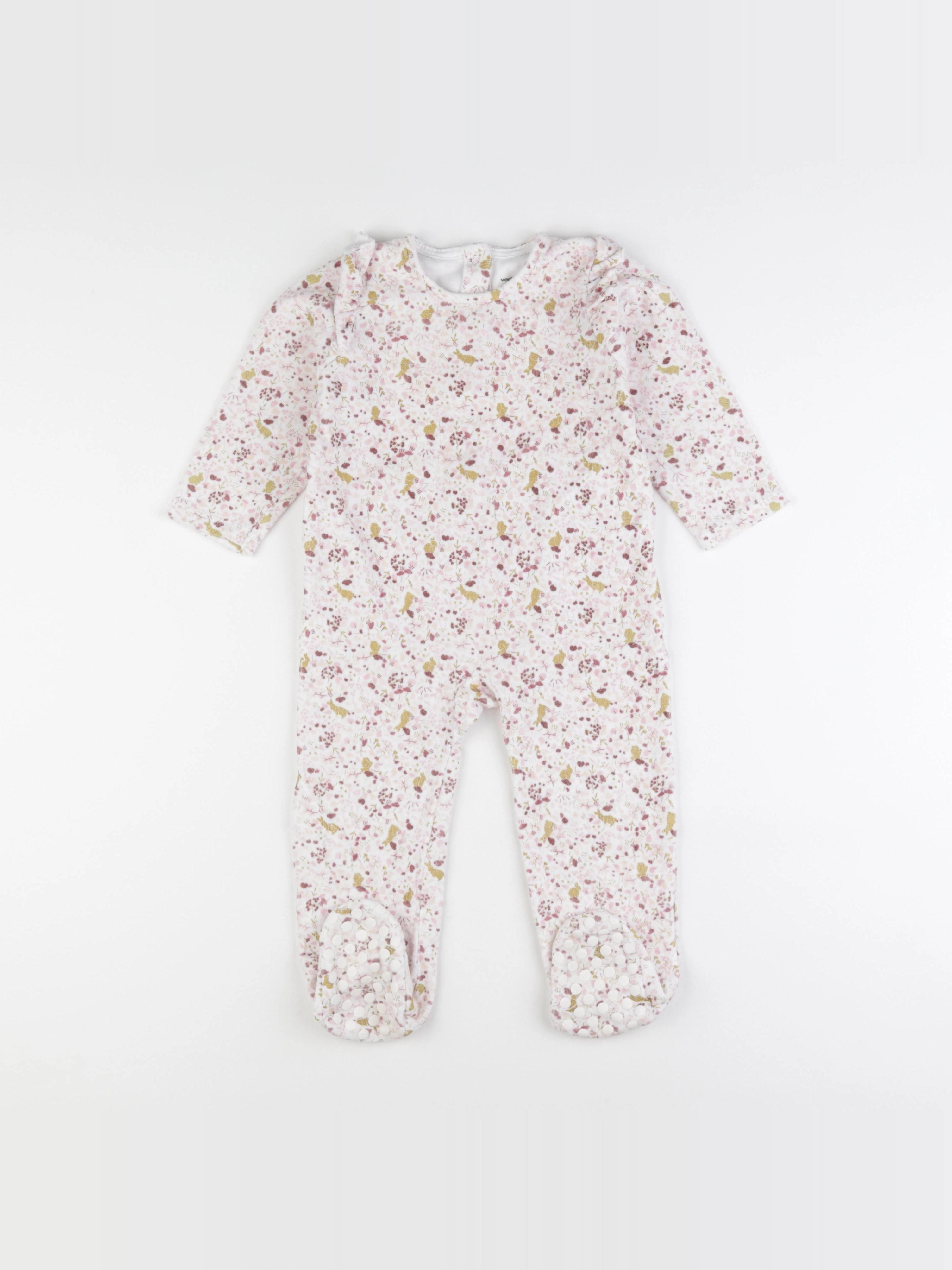 Vertbaudet - pyjama velours multicolore - 2 ans