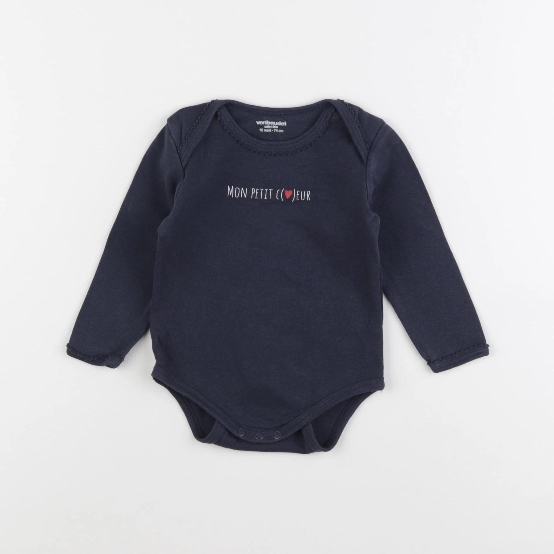 Vertbaudet - body bleu - 12 mois