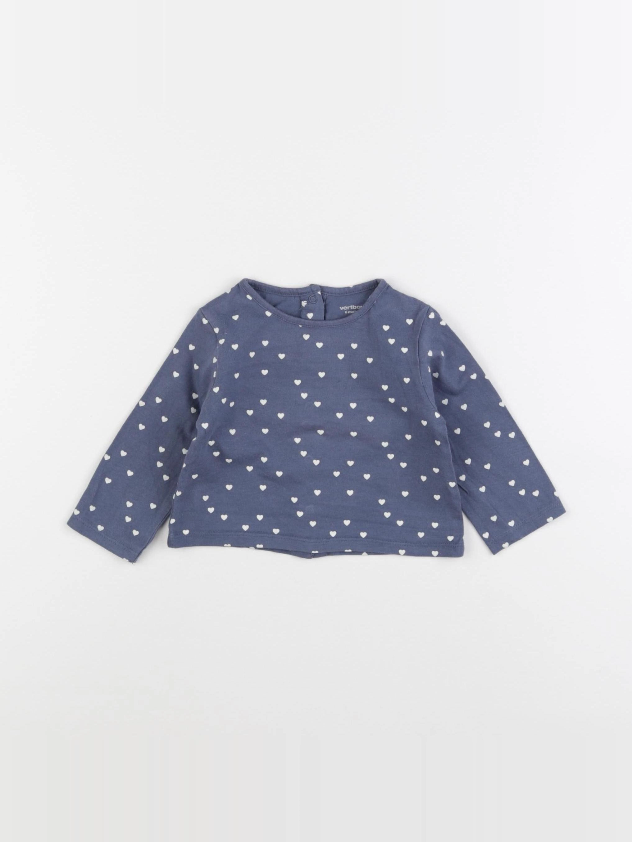 Vertbaudet - tee-shirt bleu - 6 mois