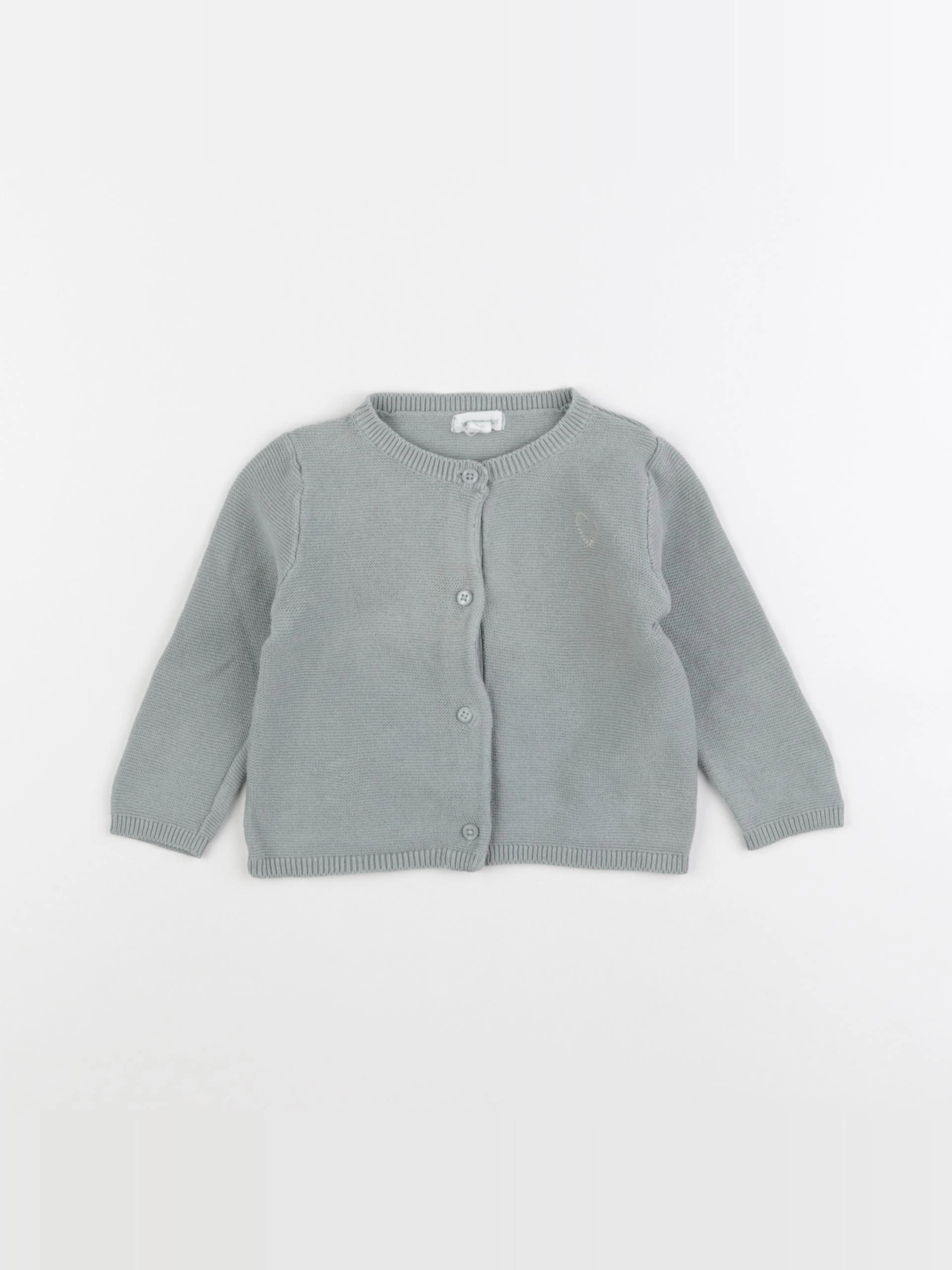 Vertbaudet - gilet bleu - 6 mois